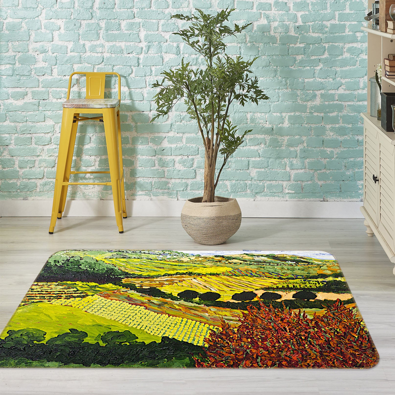 3D Red Bush 1021 Allan P. Friedlander Rug Non Slip Rug Mat