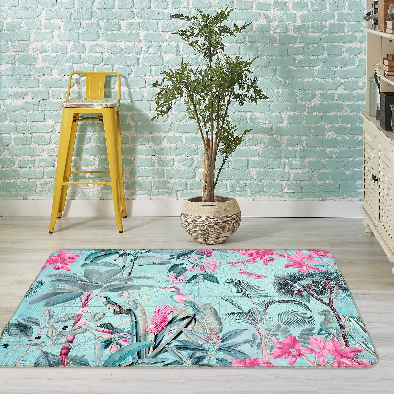 3D Flowers Birds 1026 Andrea haase Rug Non Slip Rug Mat