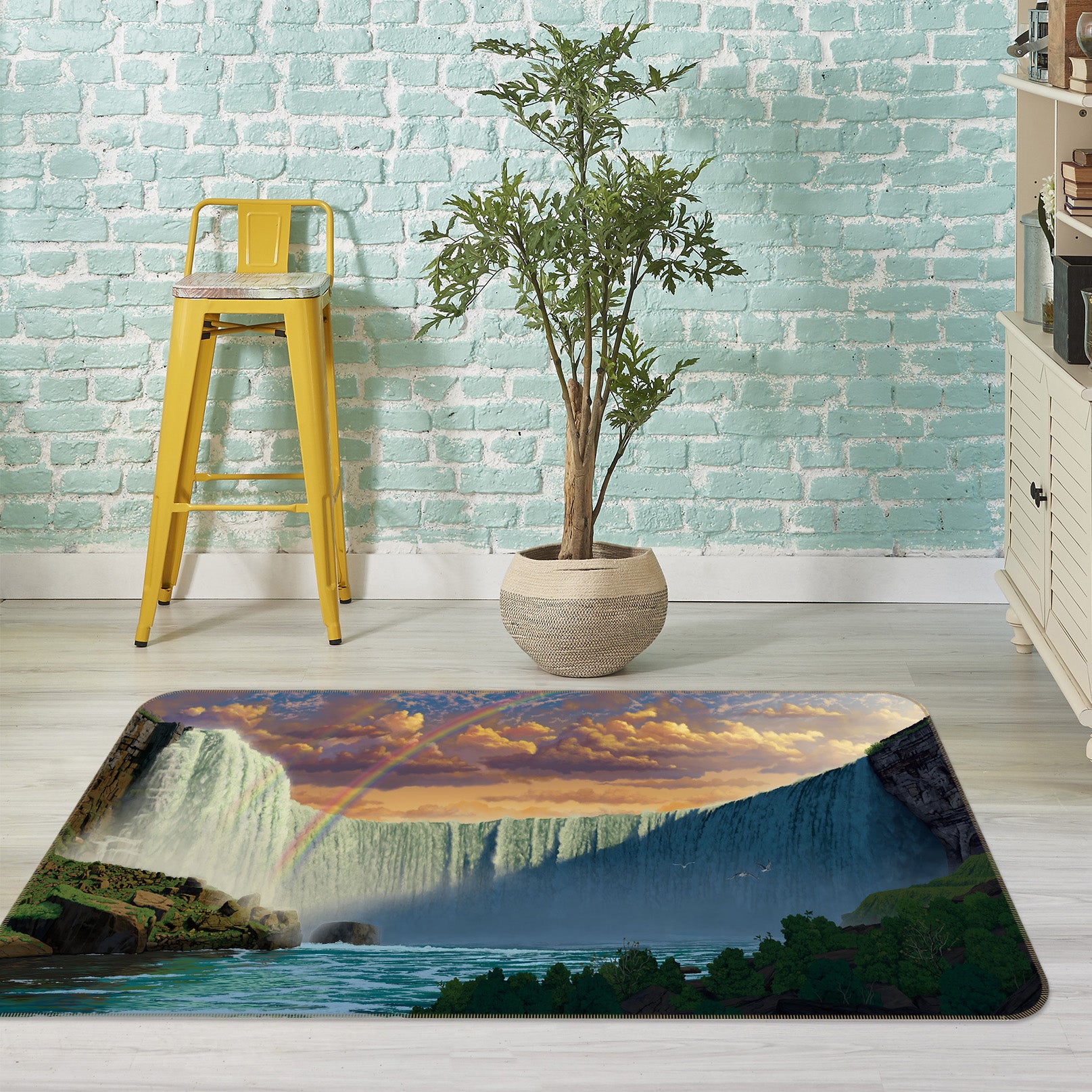 3D Niagara Falls 1095 Vincent Hie Rug Non Slip Rug Mat