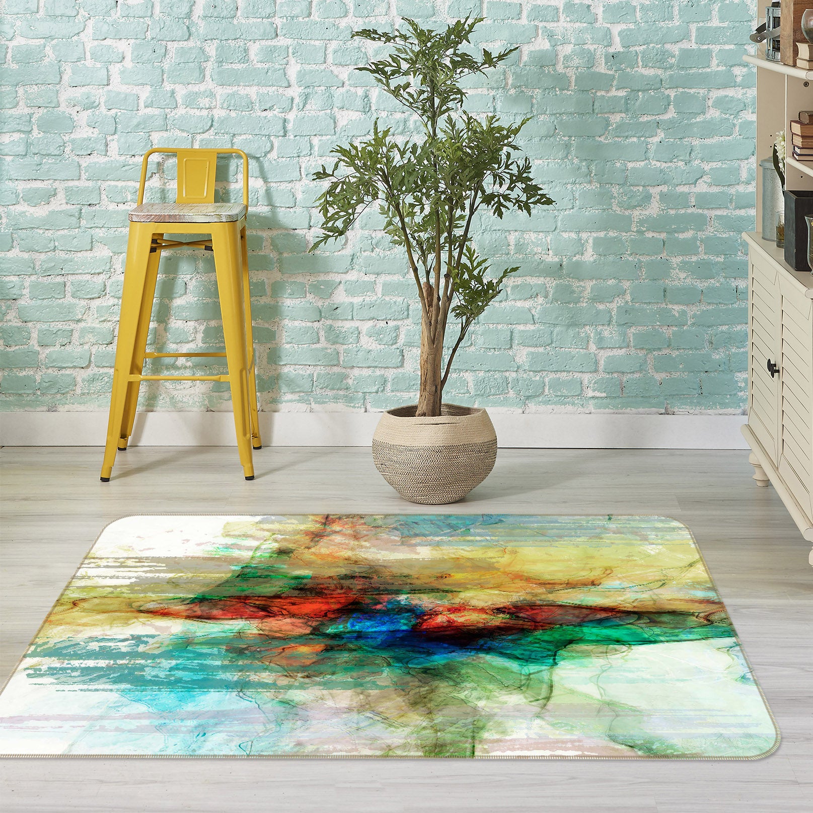 3D Colored Pond 1031 Michael Tienhaara Rug Non Slip Rug Mat