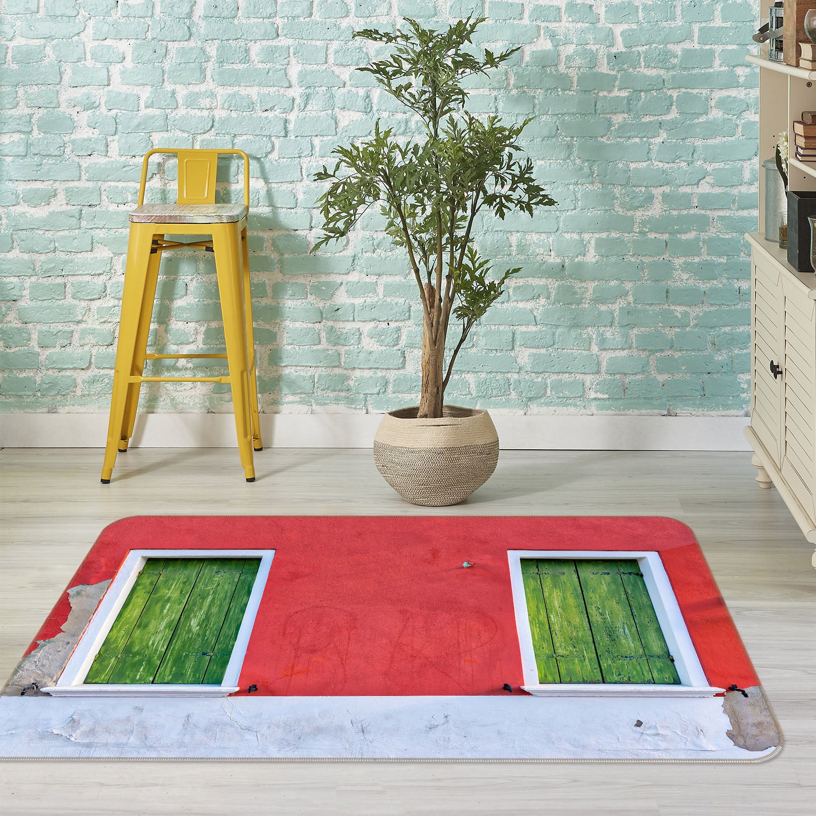 3D Green Gate 1101 Marco Carmassi Rug Non Slip Rug Mat
