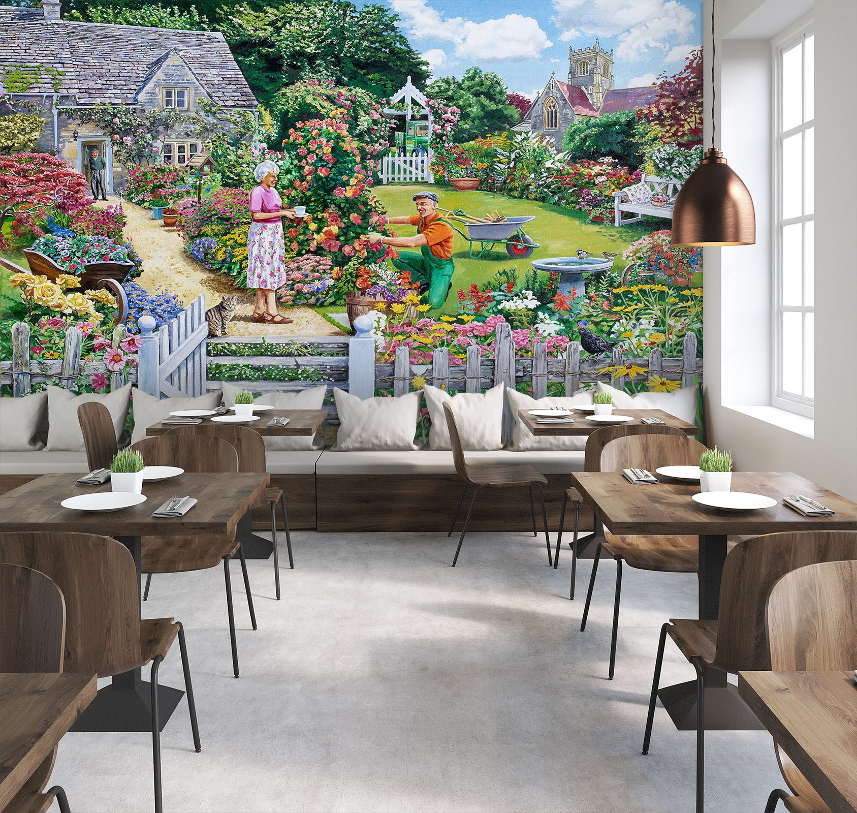 3D Tending A Cottage Garden 1055 Trevor Mitchell Wall Mural Wall Murals