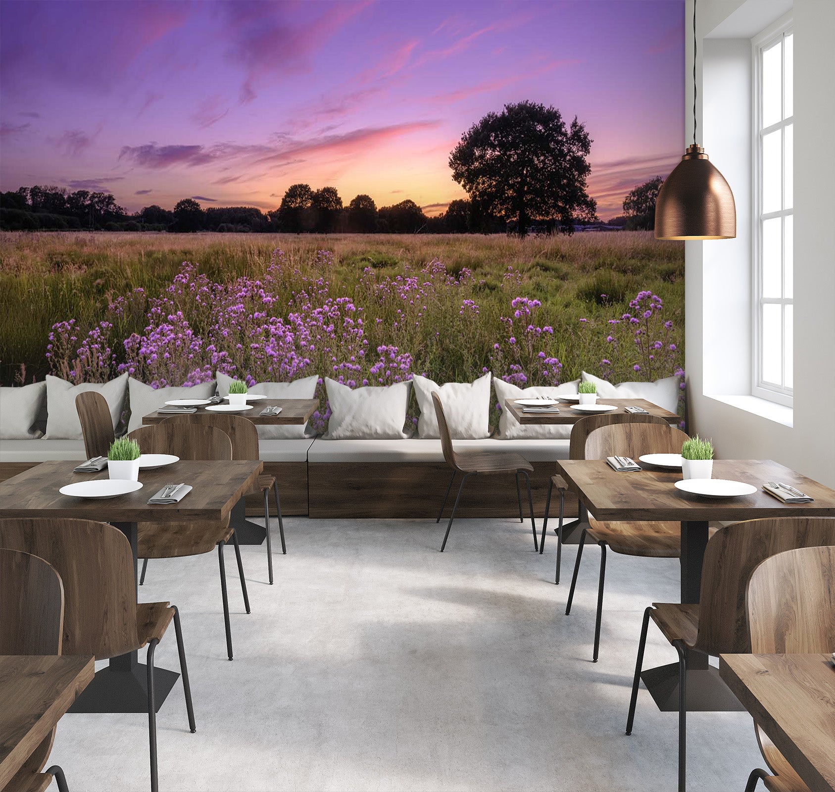 3D Purple Flower 047 Assaf Frank Wall Mural Wall Murals