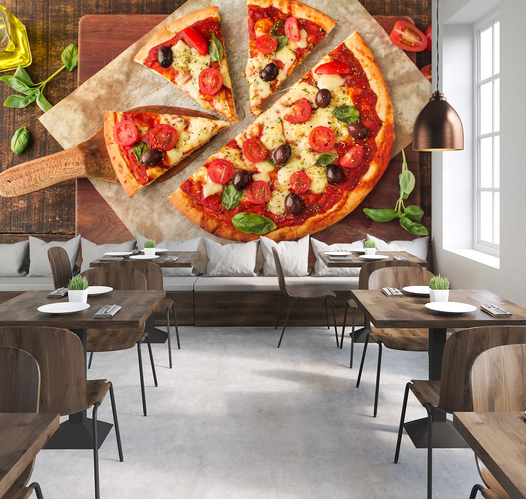 3D Delicious Pizza 1408 Wall Murals