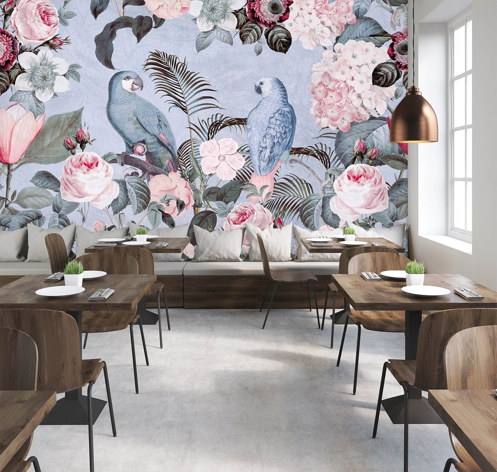 3D Bird Flowers 1421 Andrea haase Wall Mural Wall Murals Wallpaper AJ Wallpaper 2