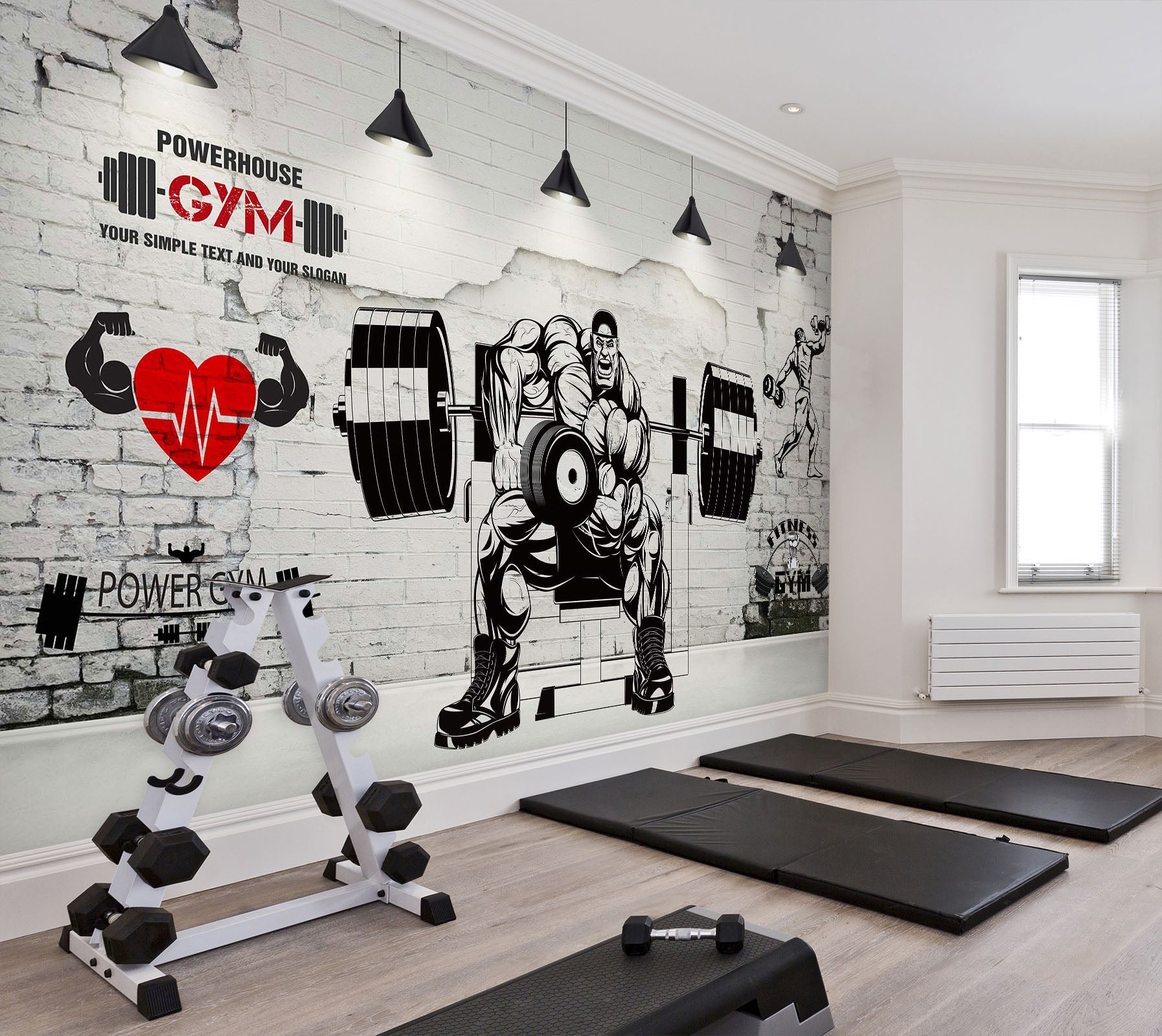 3D Barbell Animation 239 Wall Murals
