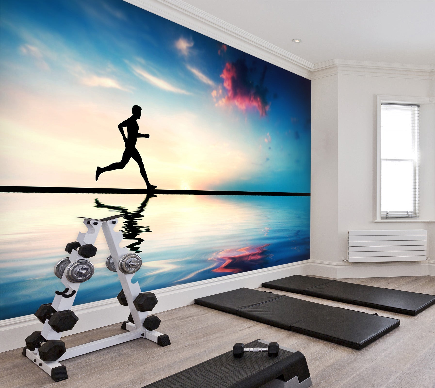 3D Beach Running 226 Wall Murals