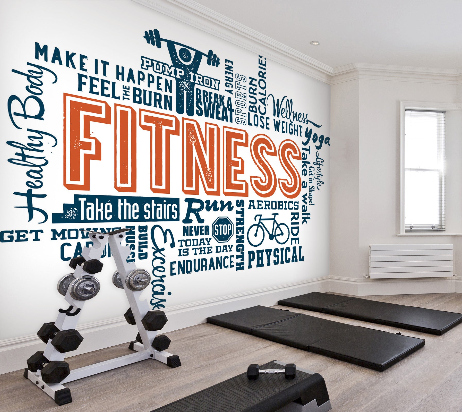 3D Fitness Letters 249 Wall Murals
