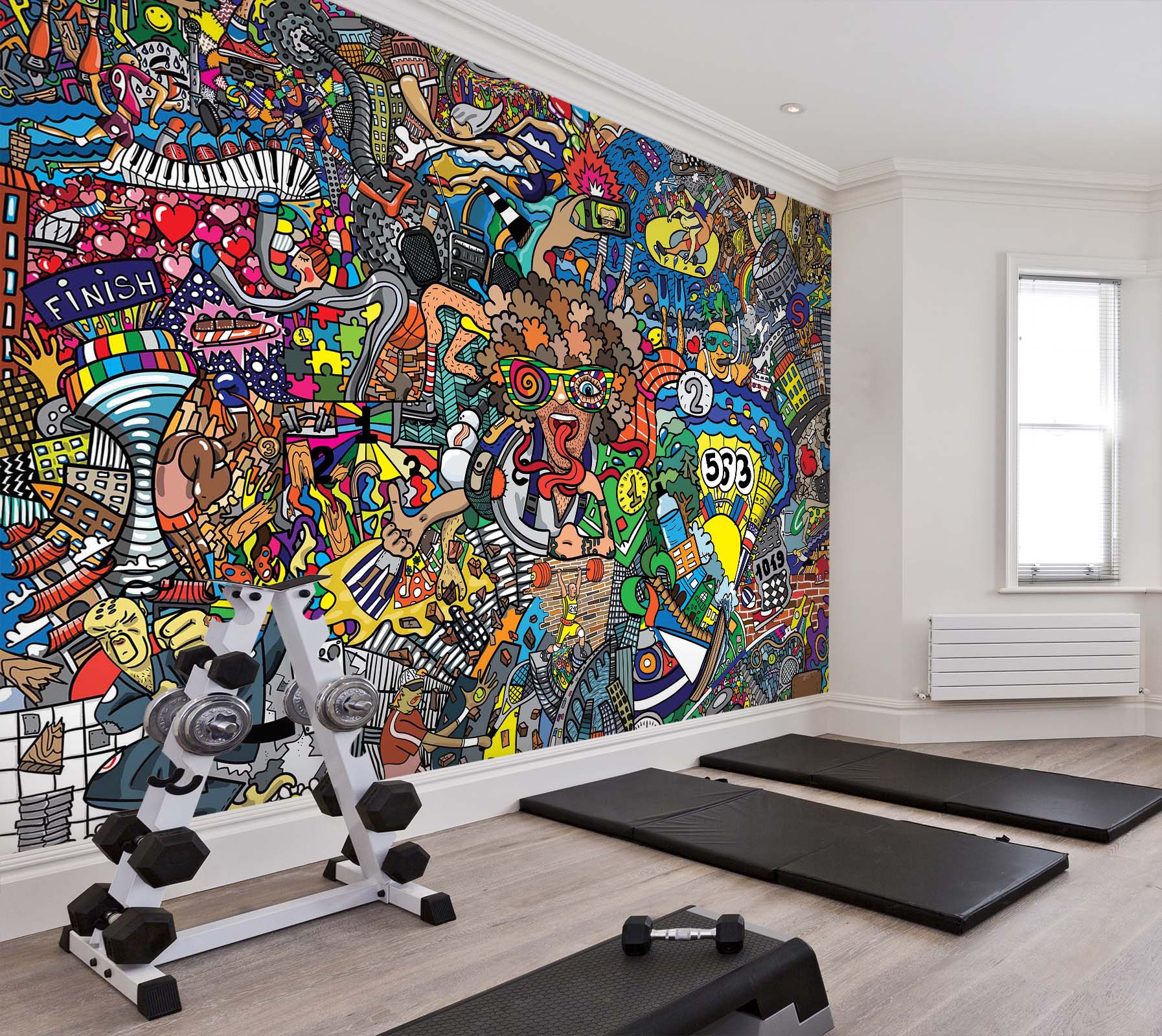 3D Color Graffiti 074 Wall Murals Wallpaper AJ Wallpaper 2