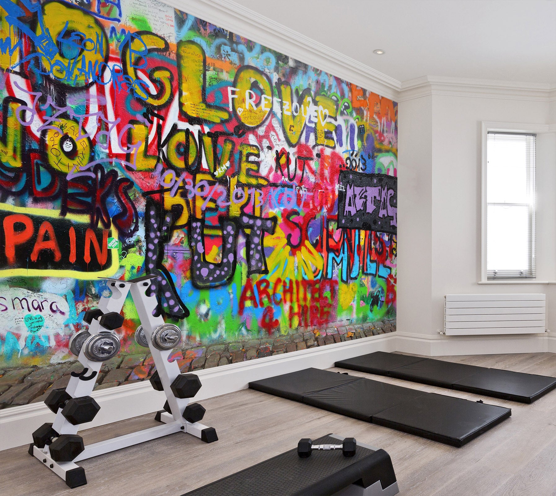 3D Color Graffiti 251 Wall Murals