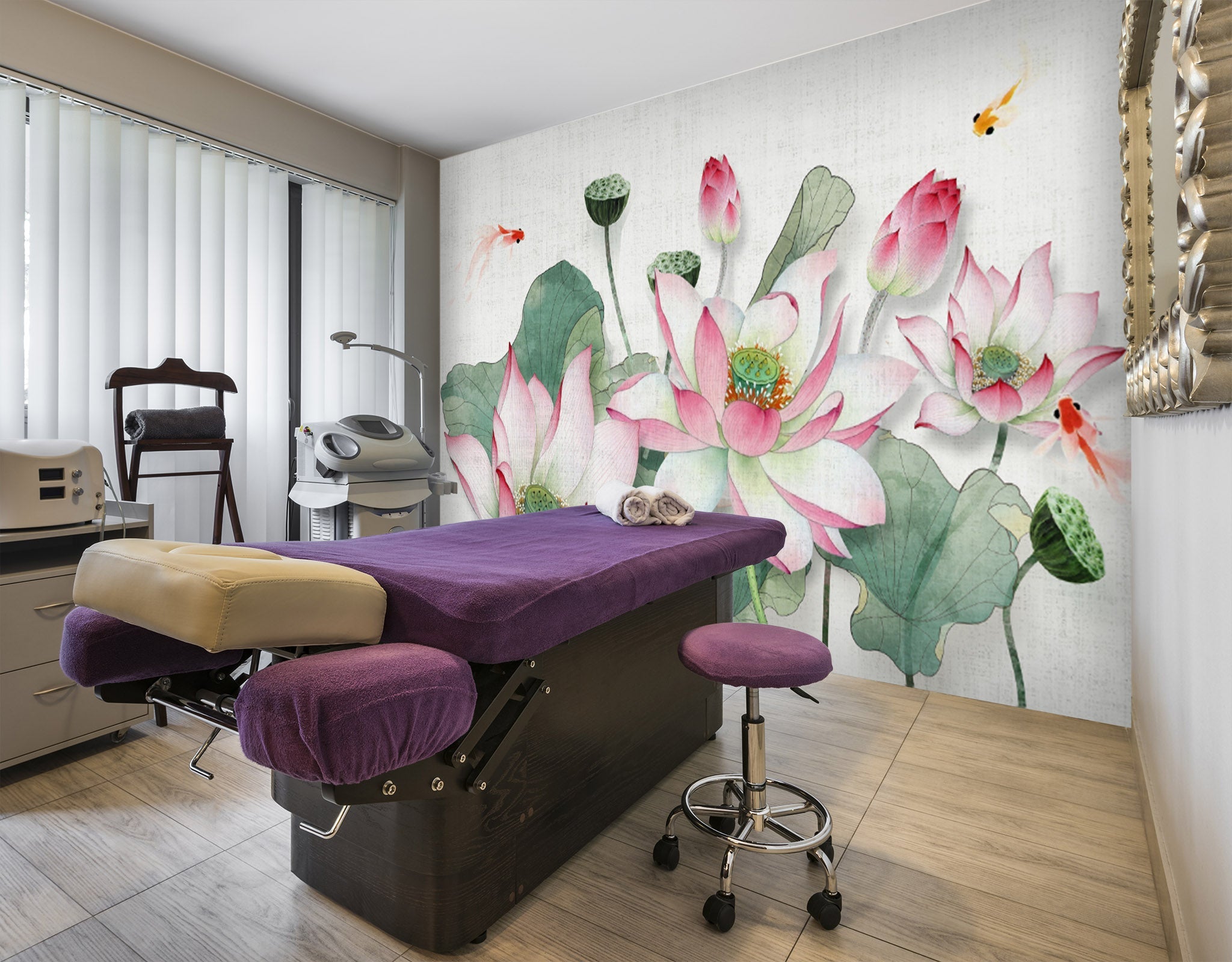 3D Lotus Koi 066 Wall Murals Wallpaper AJ Wallpaper 2