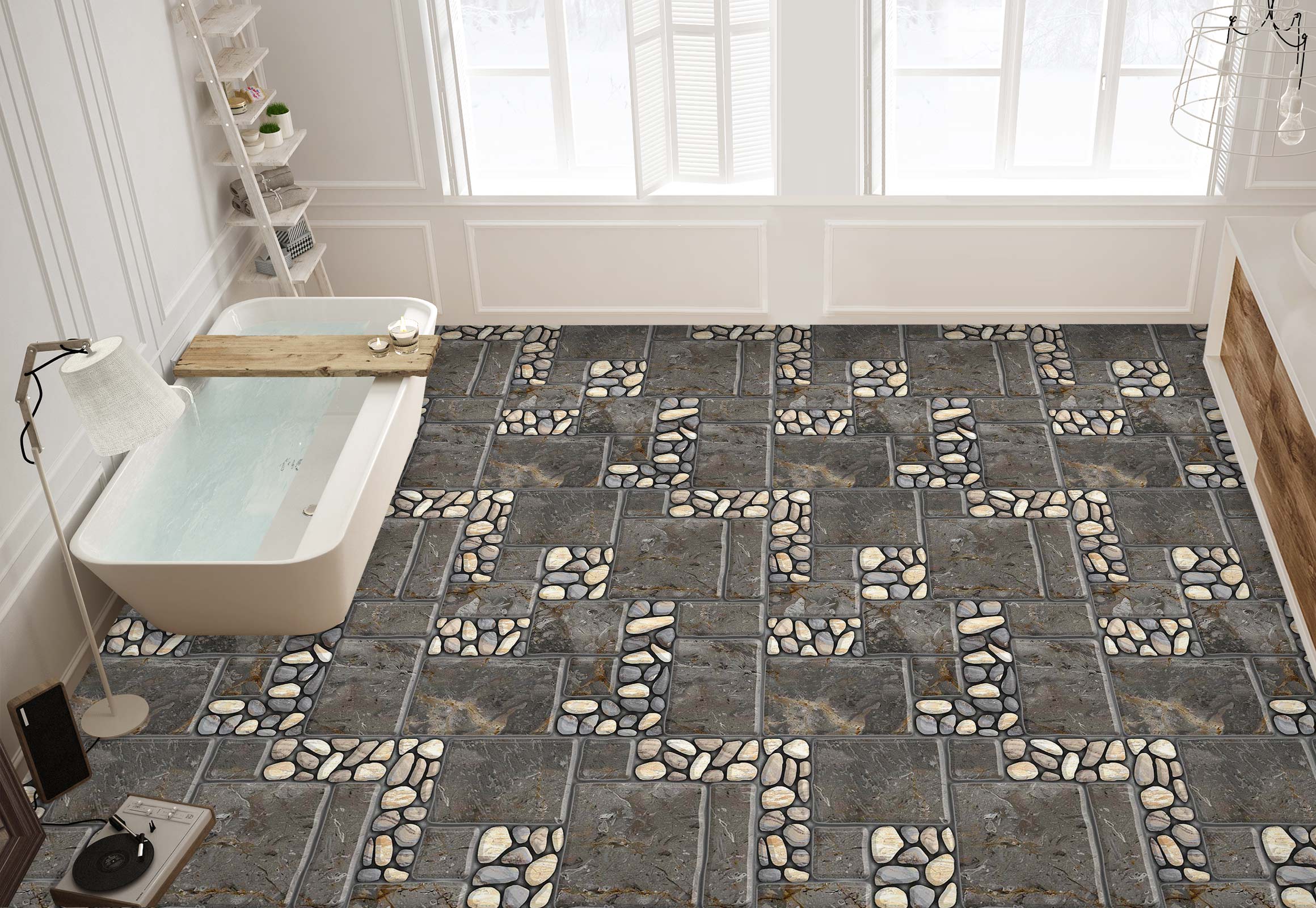 3D Creative Pebbles 475 Floor Mural Wallpaper Murals Rug & Mat Print Epoxy waterproof bath floor