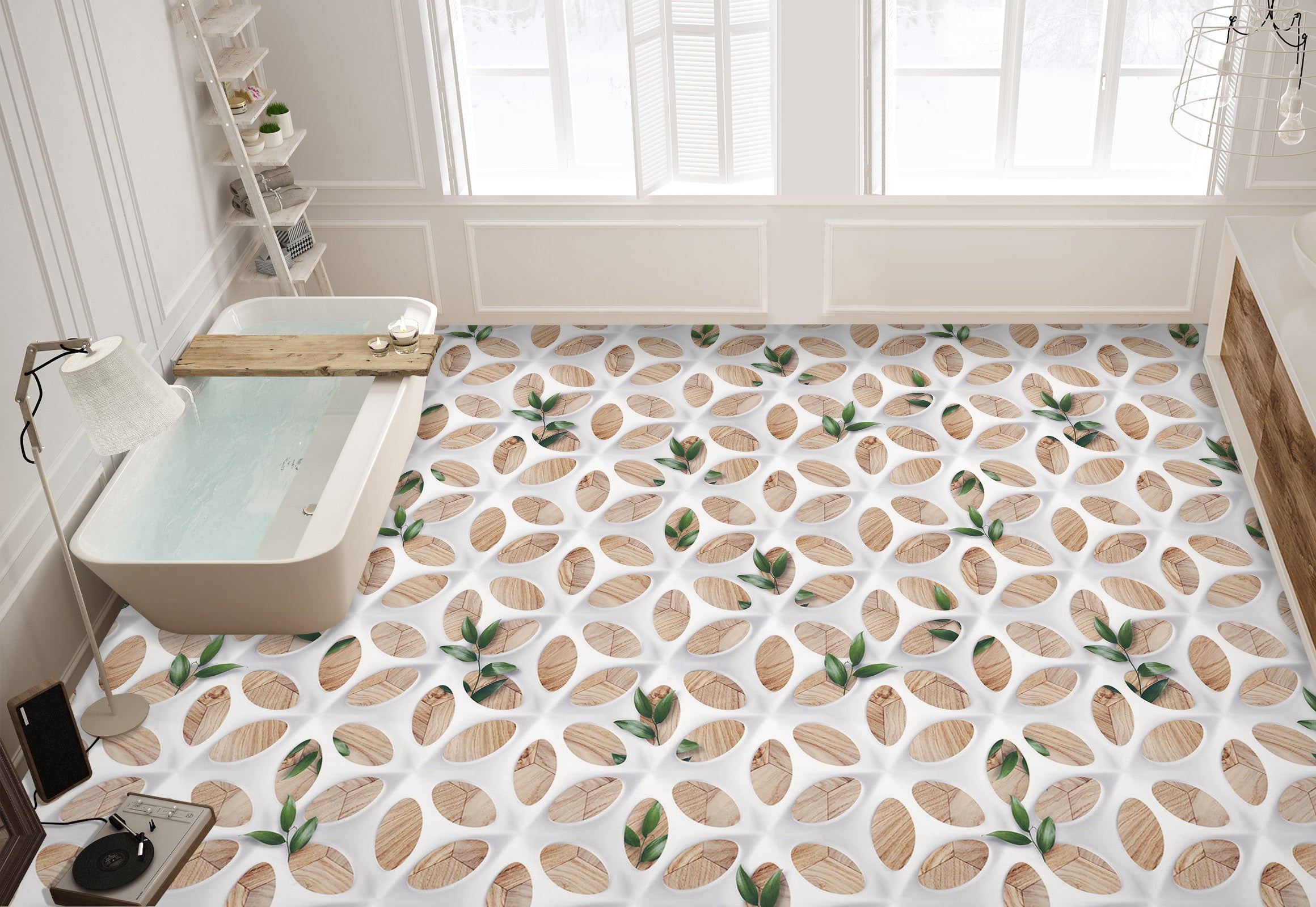 3D White Carving Art 144 Floor Mural Wallpaper Murals Rug & Mat Print Epoxy waterproof bath floor