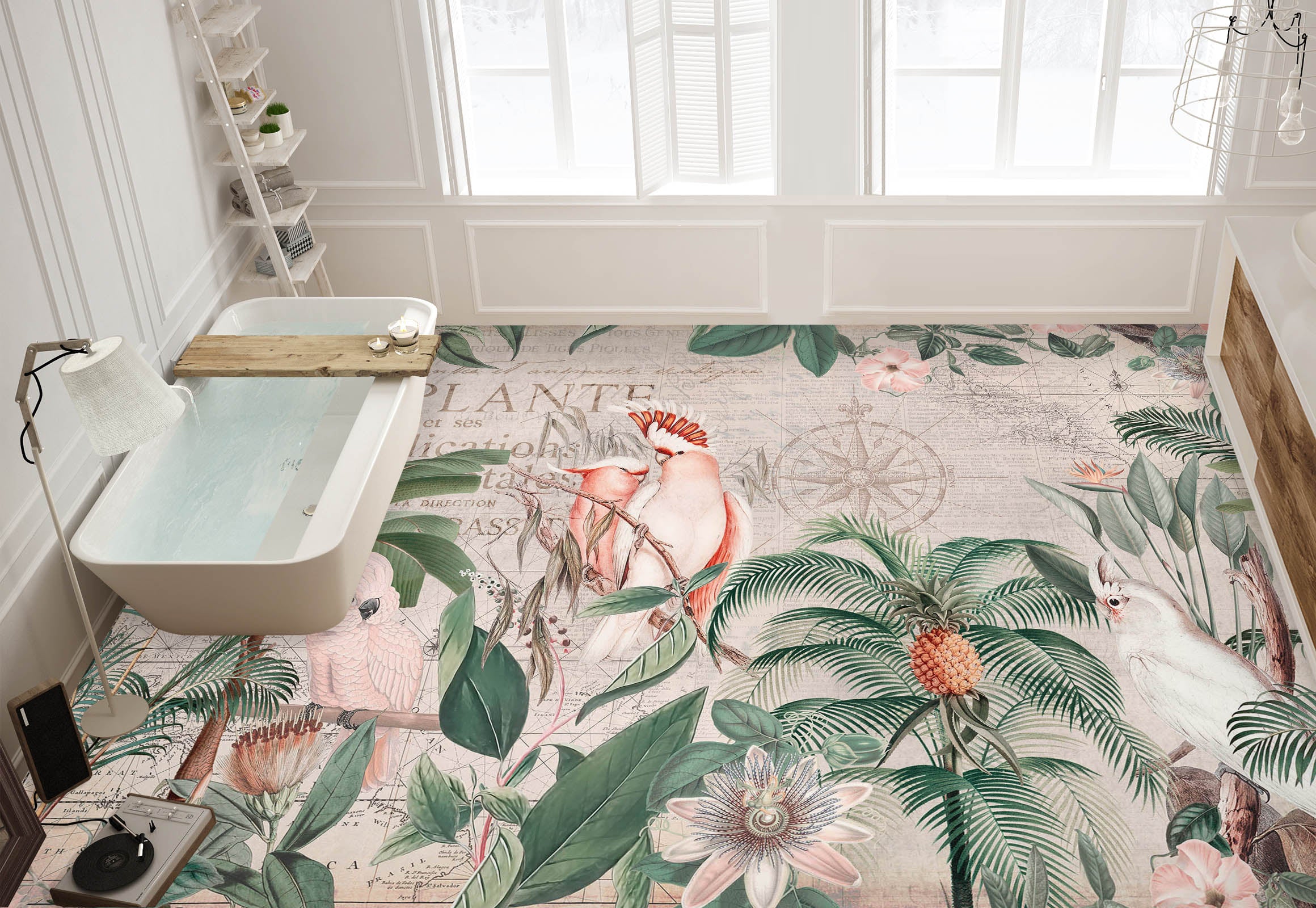 3D Grove Parrot Pineapple 104171 Andrea Haase Floor Mural Wallpaper Murals Self-Adhesive Removable Print Epoxy