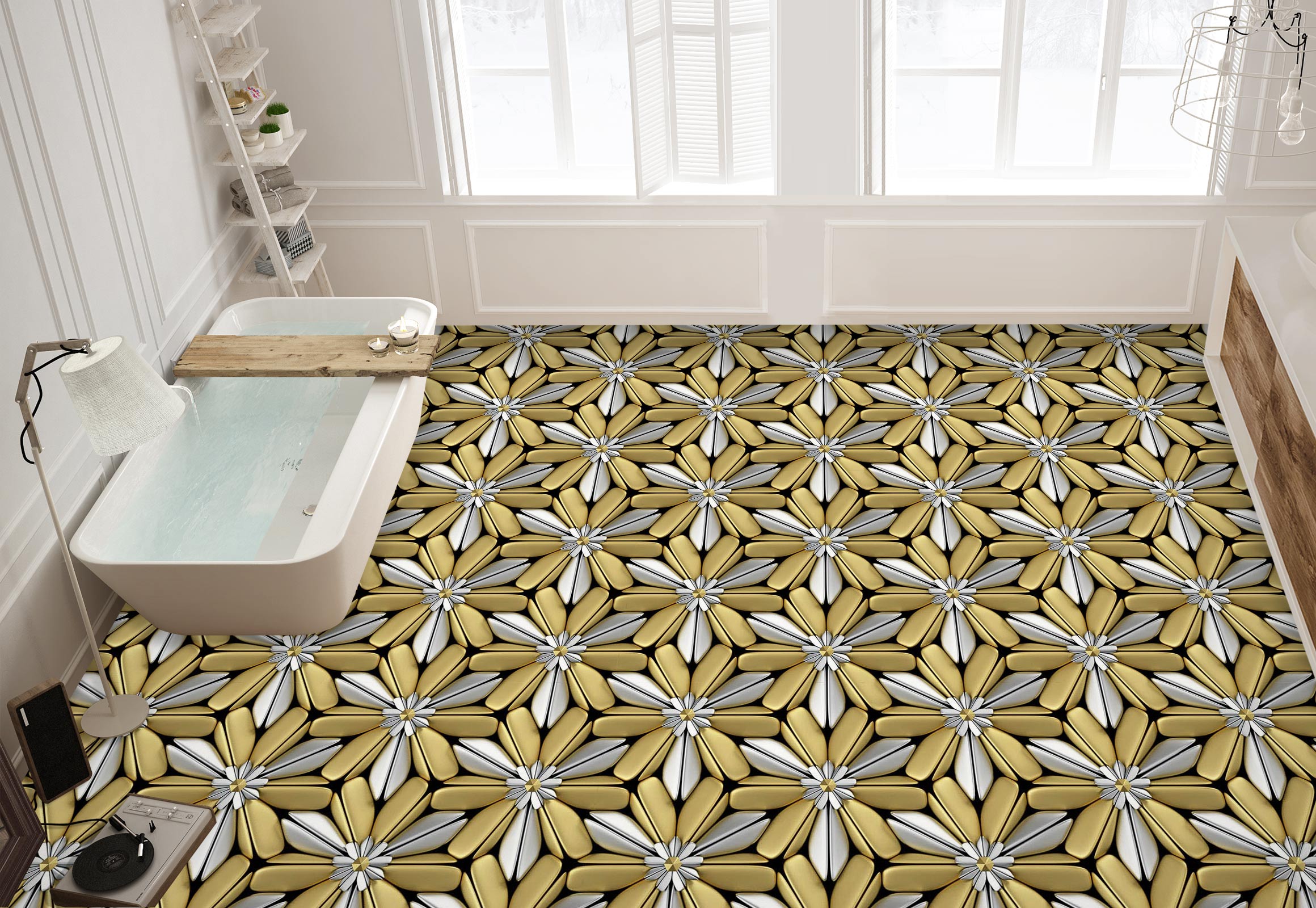 3D Everlasting Flower Pattern 145 Floor Mural Wallpaper Murals Rug & Mat Print Epoxy waterproof bath floor