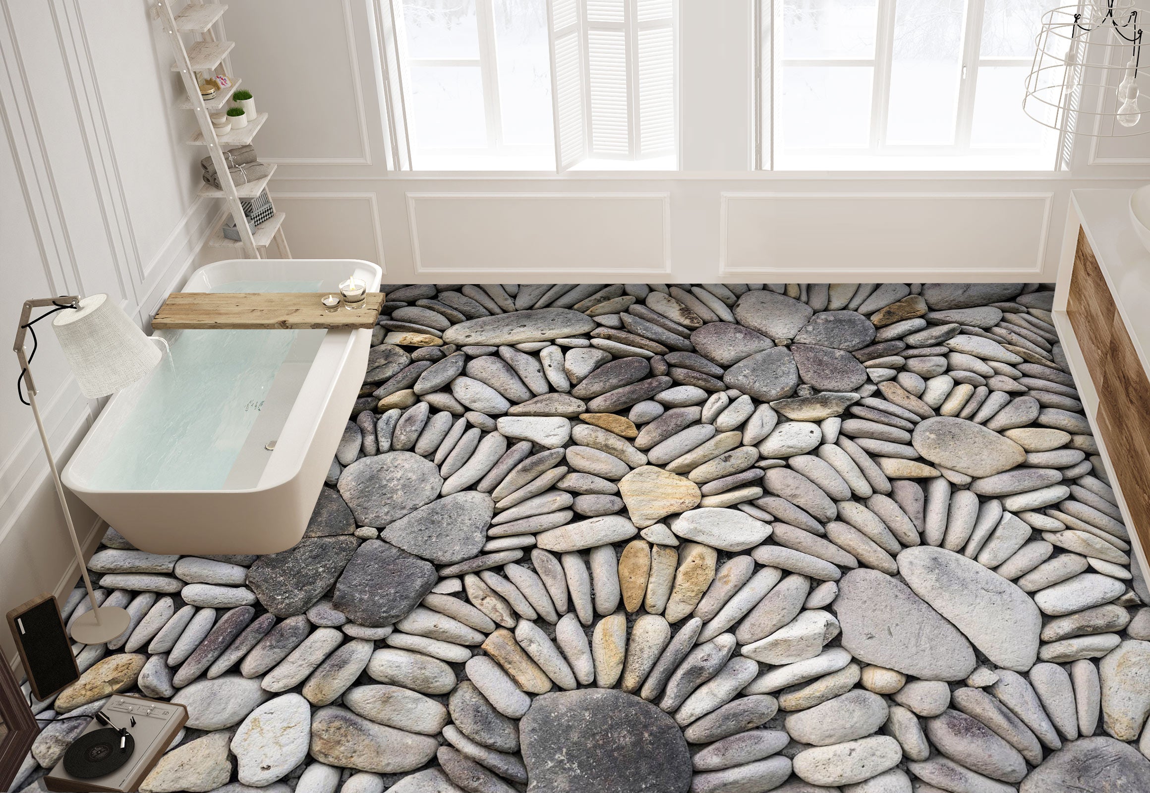 3D Pebbles Arrangement 1042 Floor Mural Wallpaper Murals Self-Adhesive Removable Print Epoxy