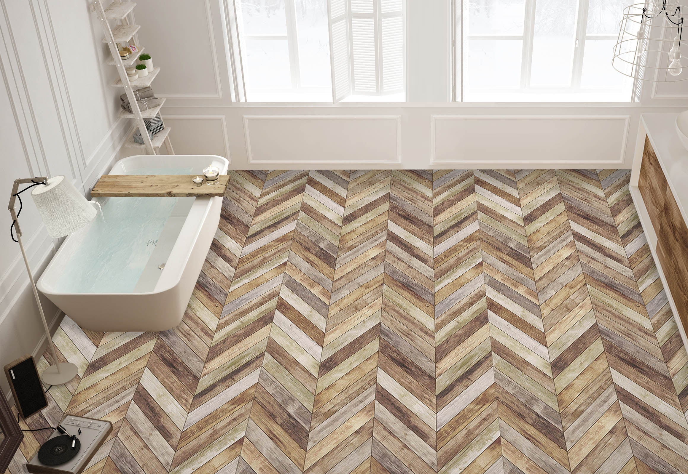 3D Elegant Wood Grain 568 Floor Mural Wallpaper Murals Rug & Mat Print Epoxy waterproof bath floor