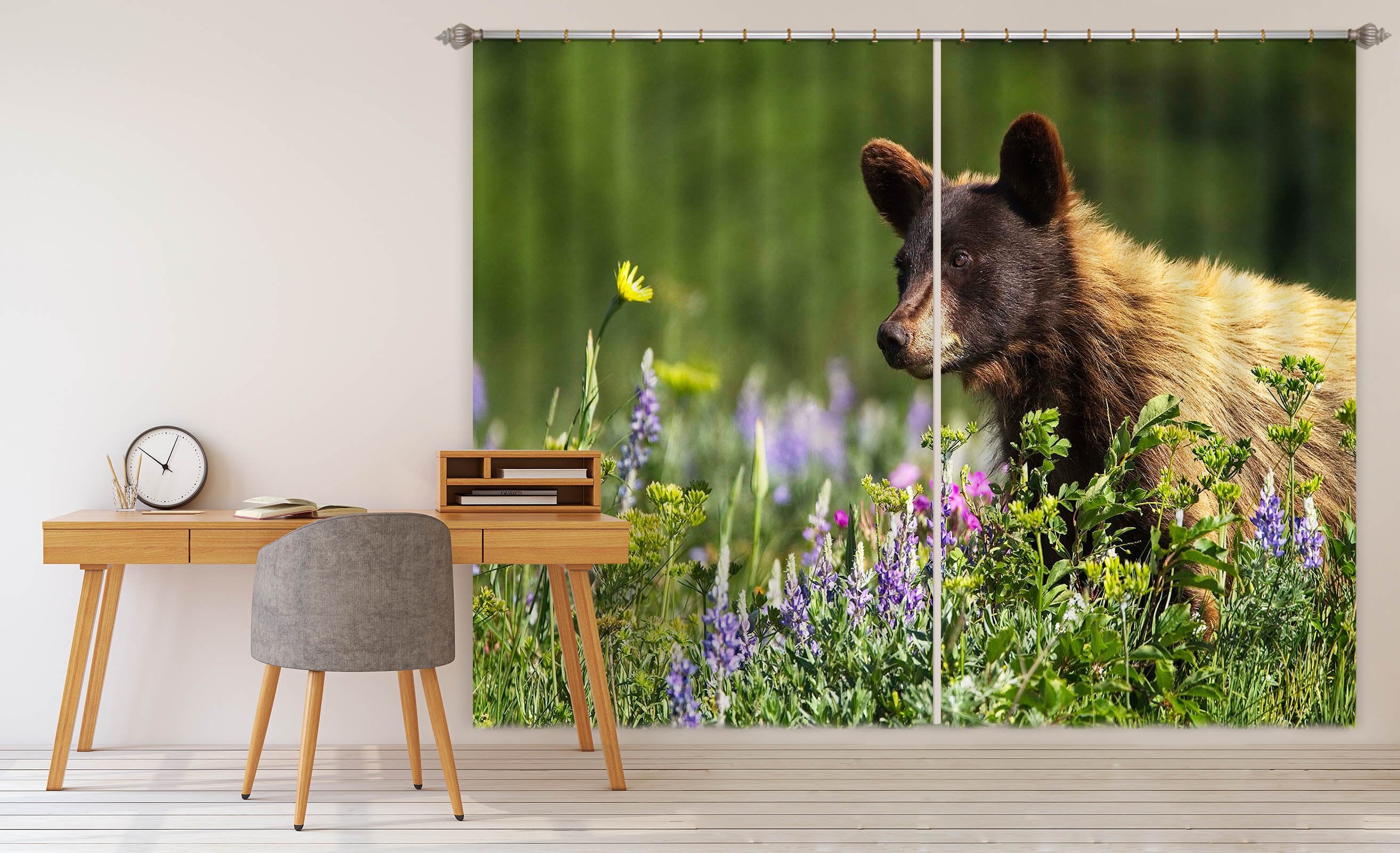 3D Bear Cub 044 Kathy Barefield Curtain Curtains Drapes Wallpaper AJ Wallpaper