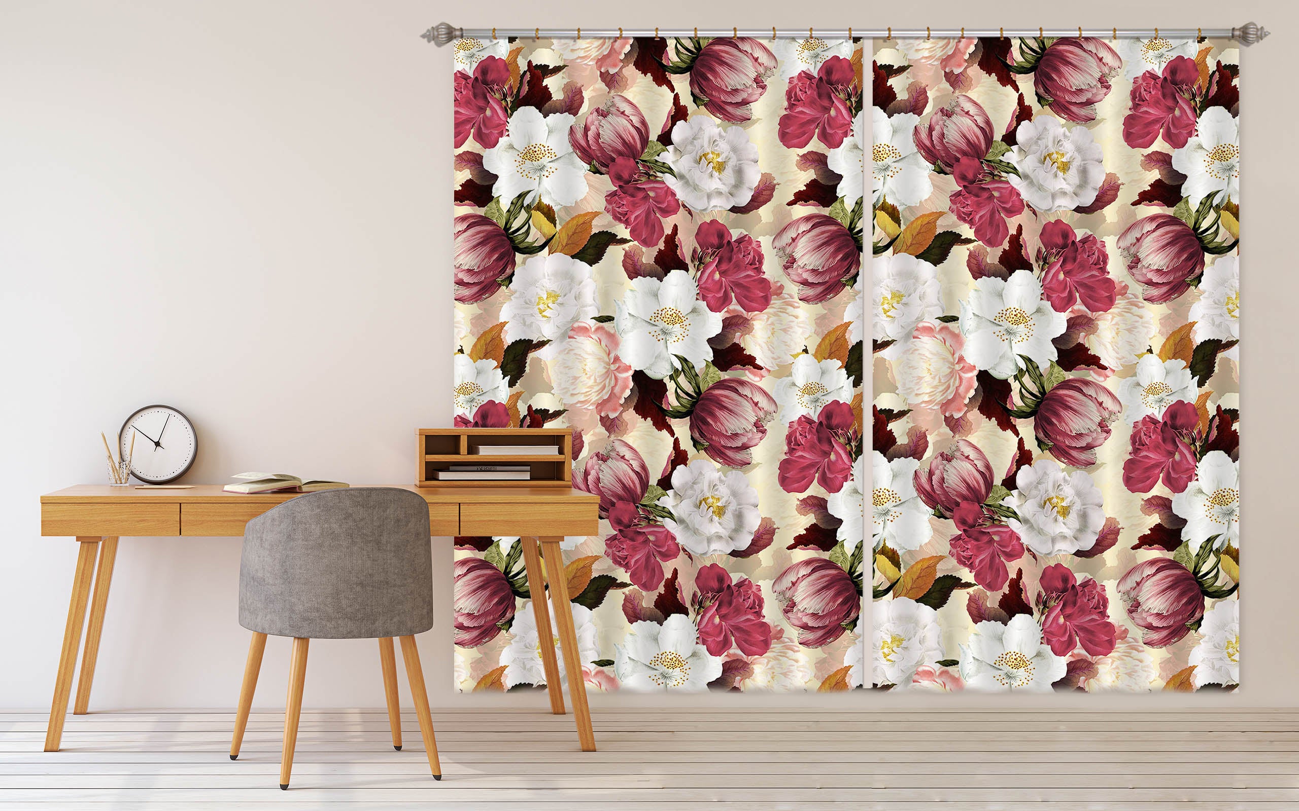 3D Painted Flowers 168 Uta Naumann Curtain Curtains Drapes