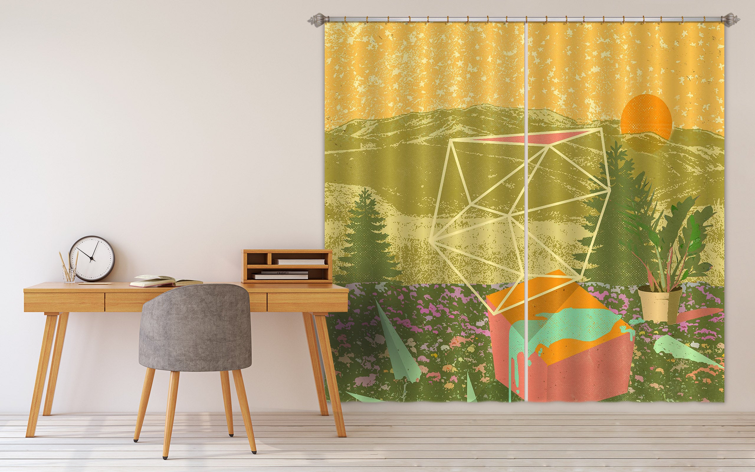 3D Forest At Dusk 045 Showdeer Curtain Curtains Drapes