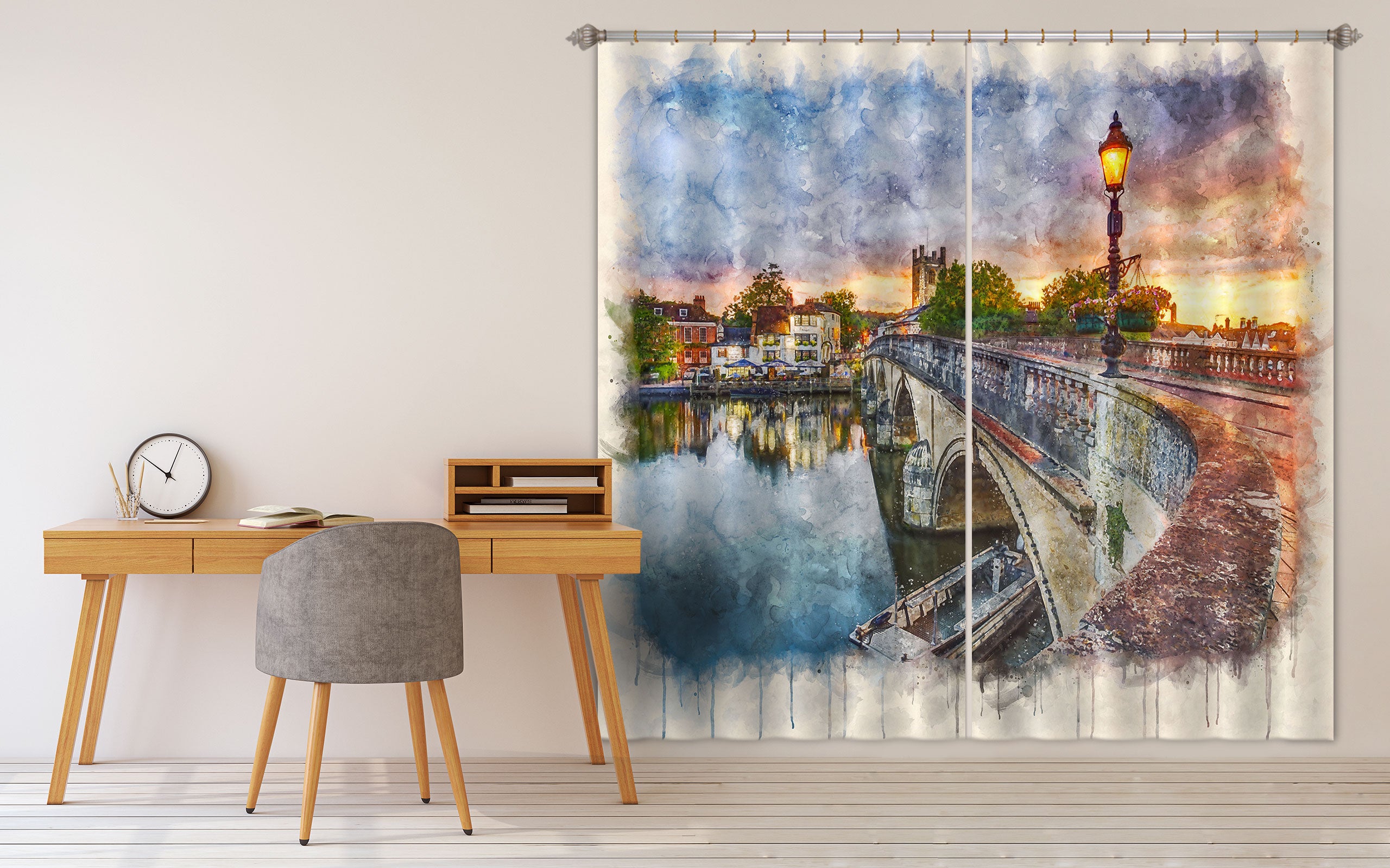 3D Street Light River 041 Assaf Frank Curtain Curtains Drapes