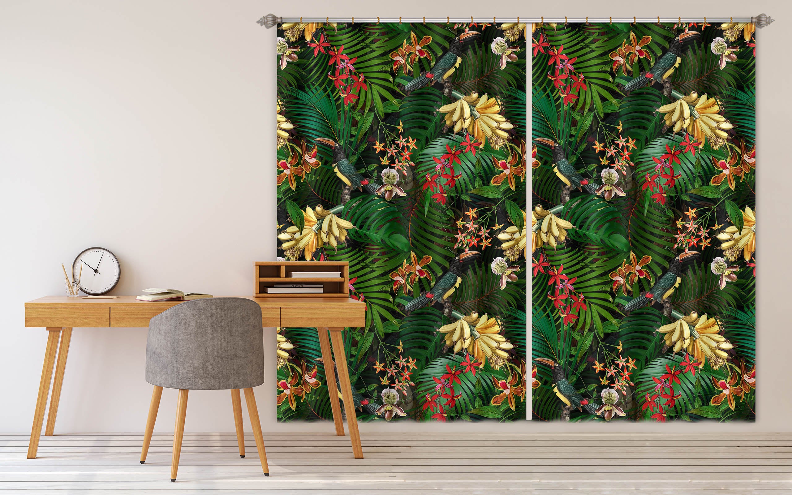 3D Painted Chrysanthemum 158 Uta Naumann Curtain Curtains Drapes