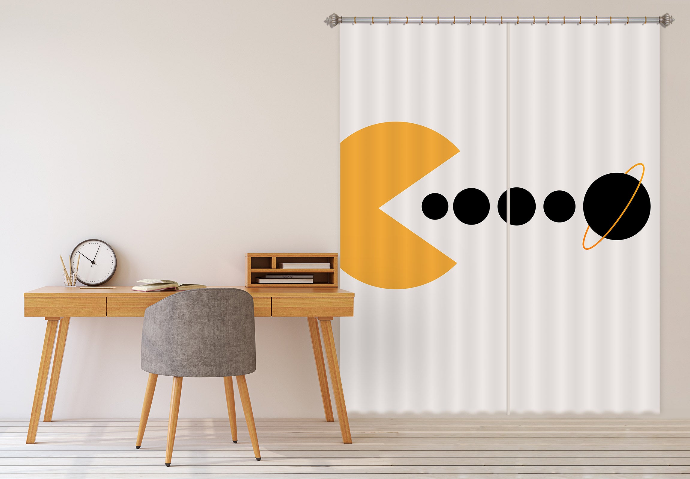 3D Yellow Monster 1144 Boris Draschoff Curtain Curtains Drapes