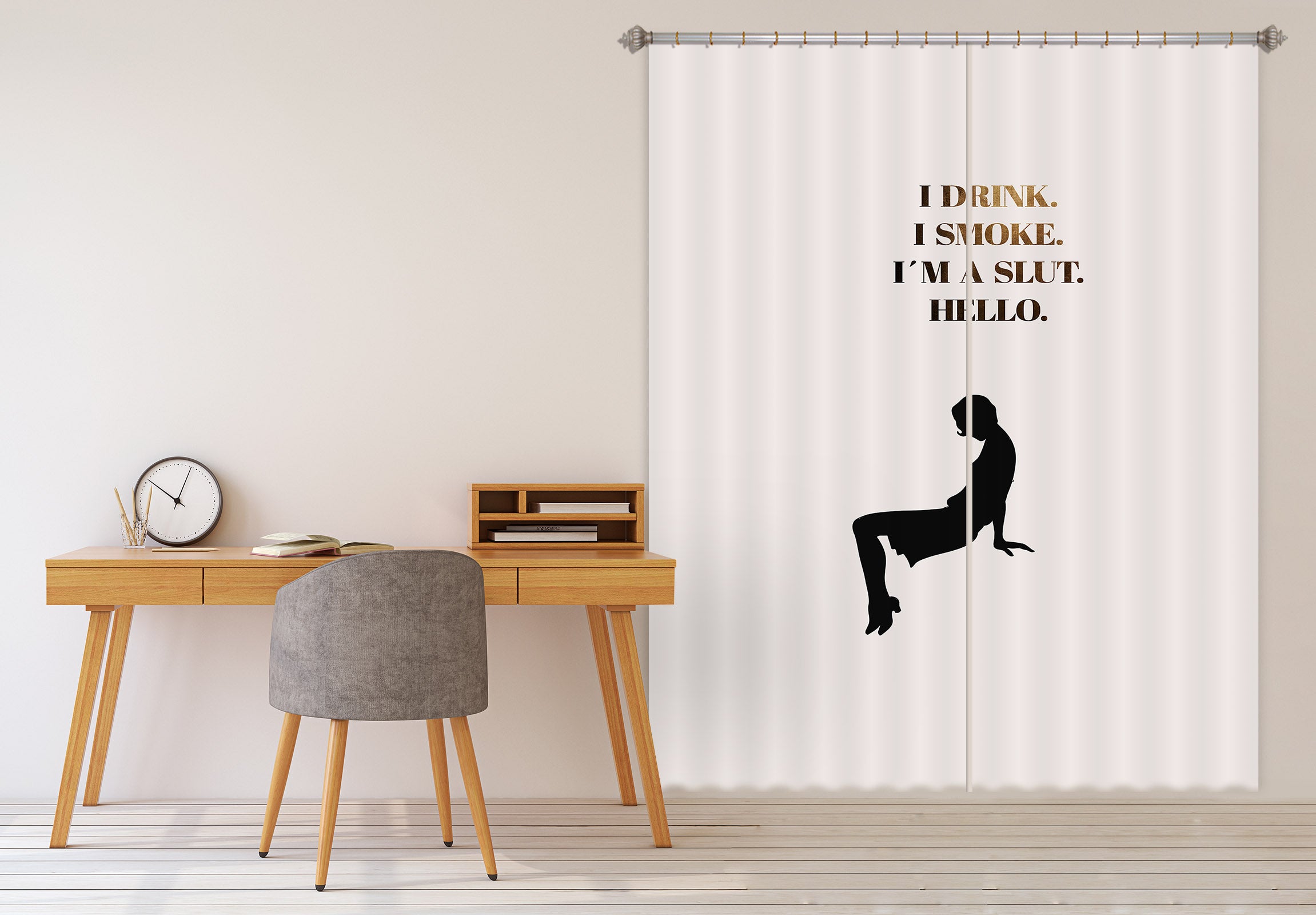 3D Woman Pattern 1052 Boris Draschoff Curtain Curtains Drapes