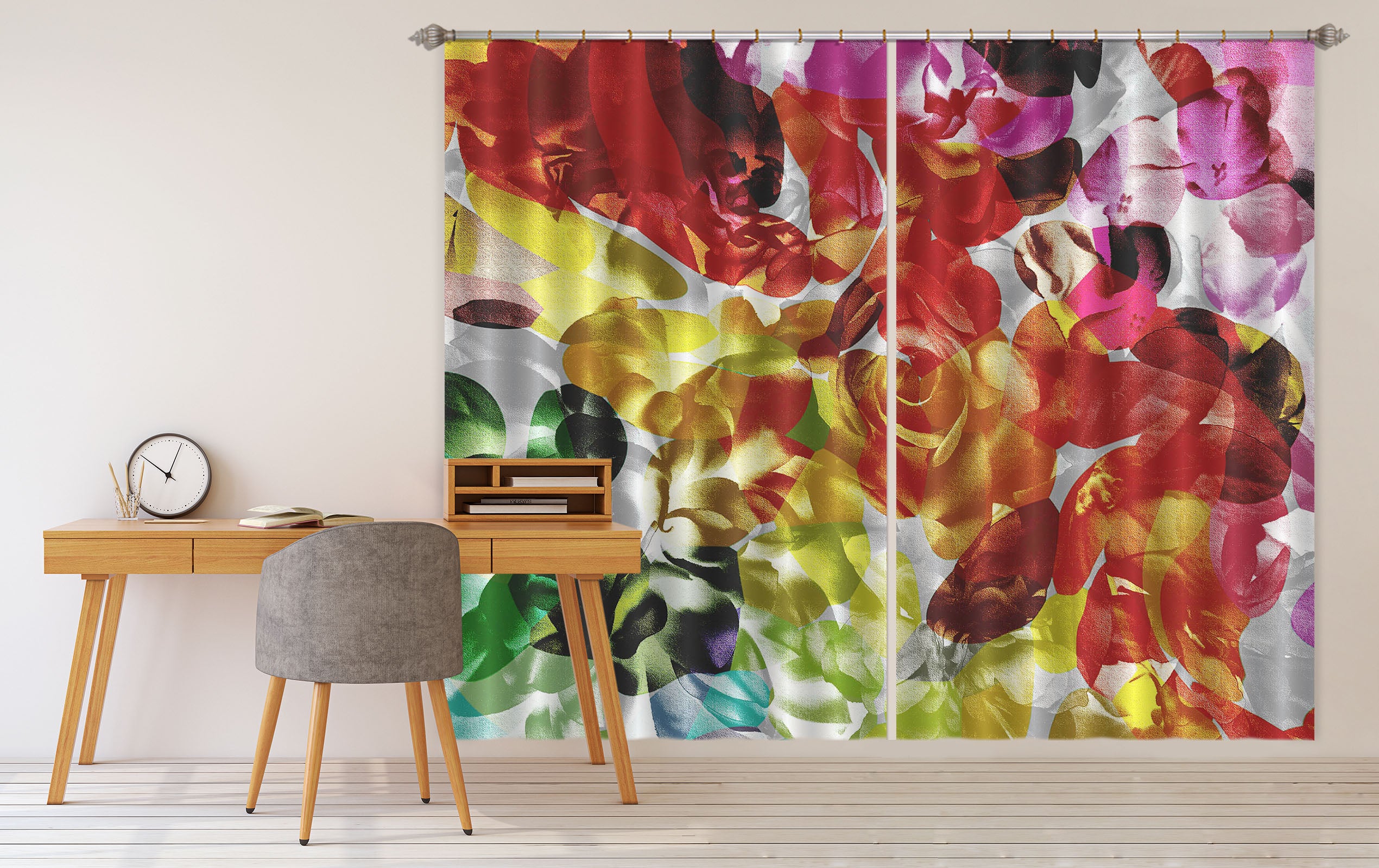 3D Colored Flowers 19173 Shandra Smith Curtain Curtains Drapes