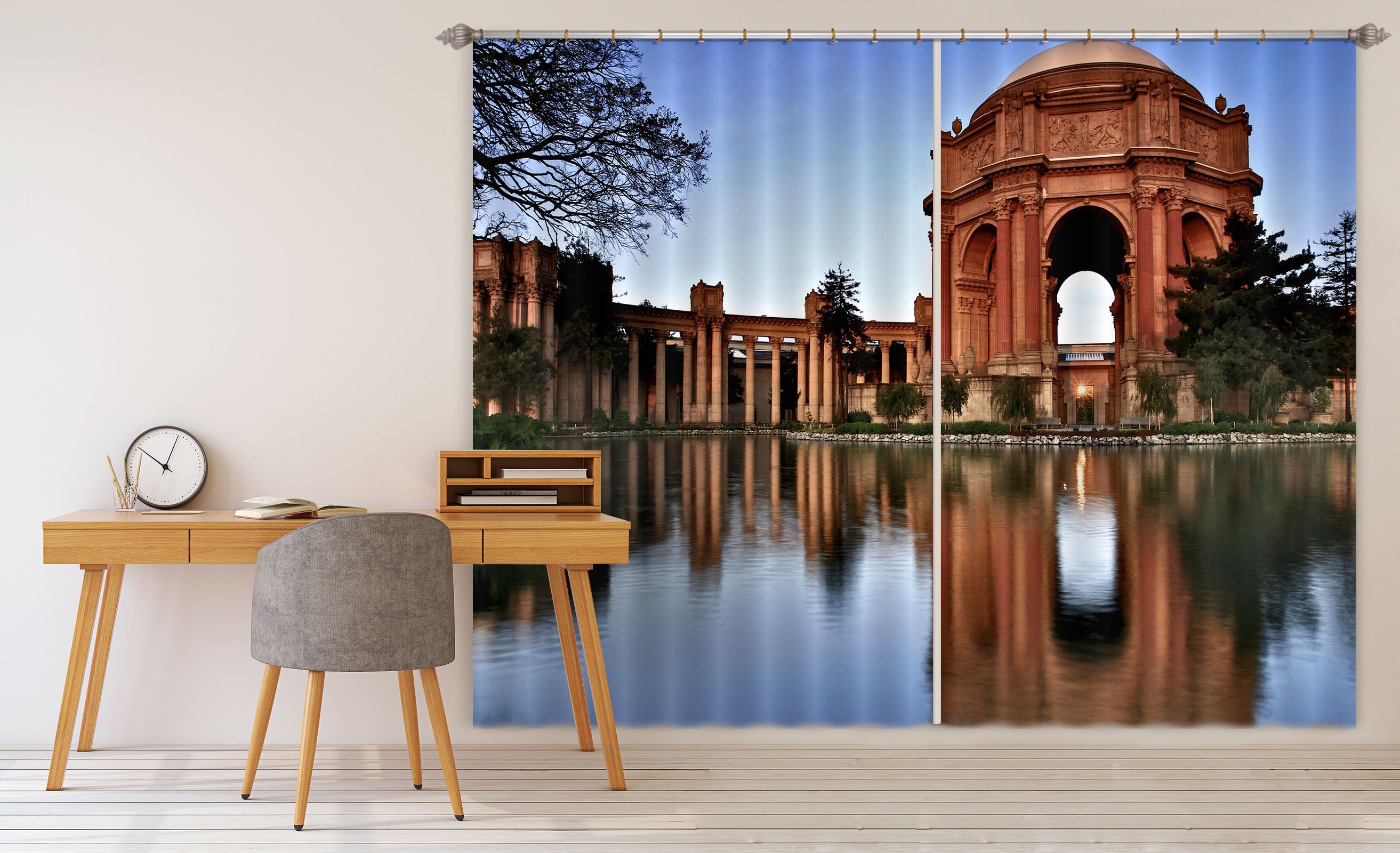 3D Waterside Castle 071 Kathy Barefield Curtain Curtains Drapes