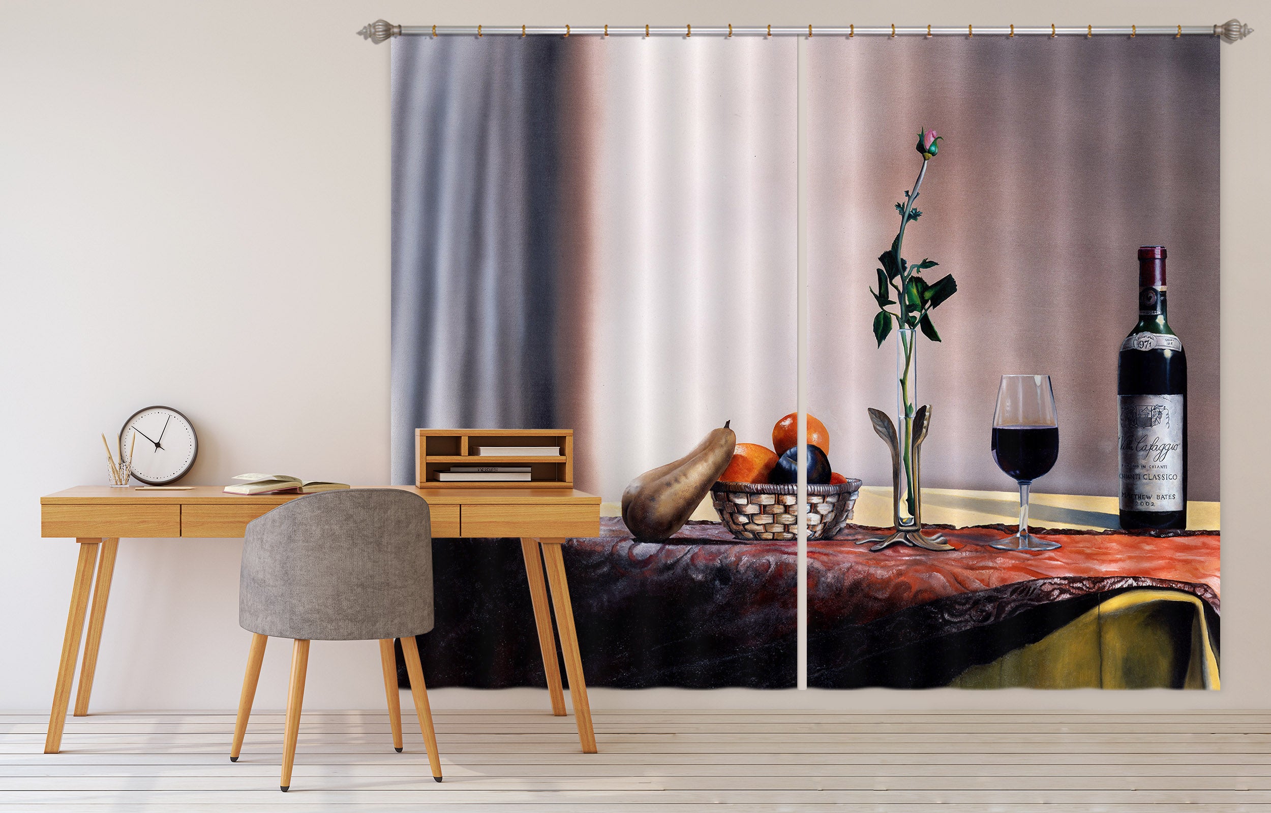 3D Red Wine Fruit 11032 Matthew Holden Bates Curtain Curtains Drapes