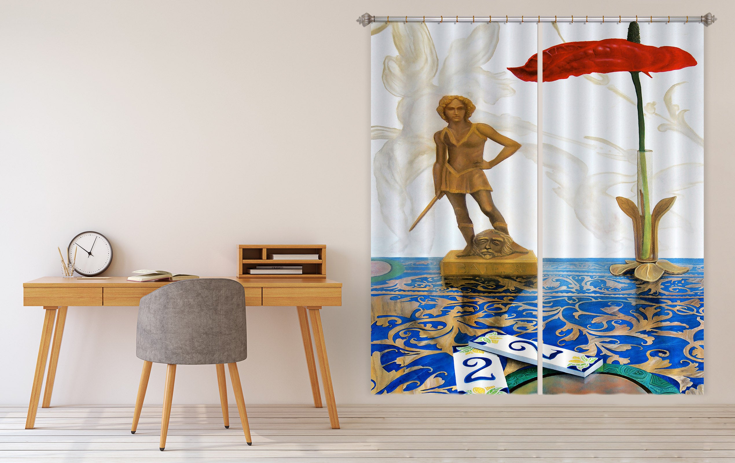 3D Portrait Statue 11012 Matthew Holden Bates Curtain Curtains Drapes