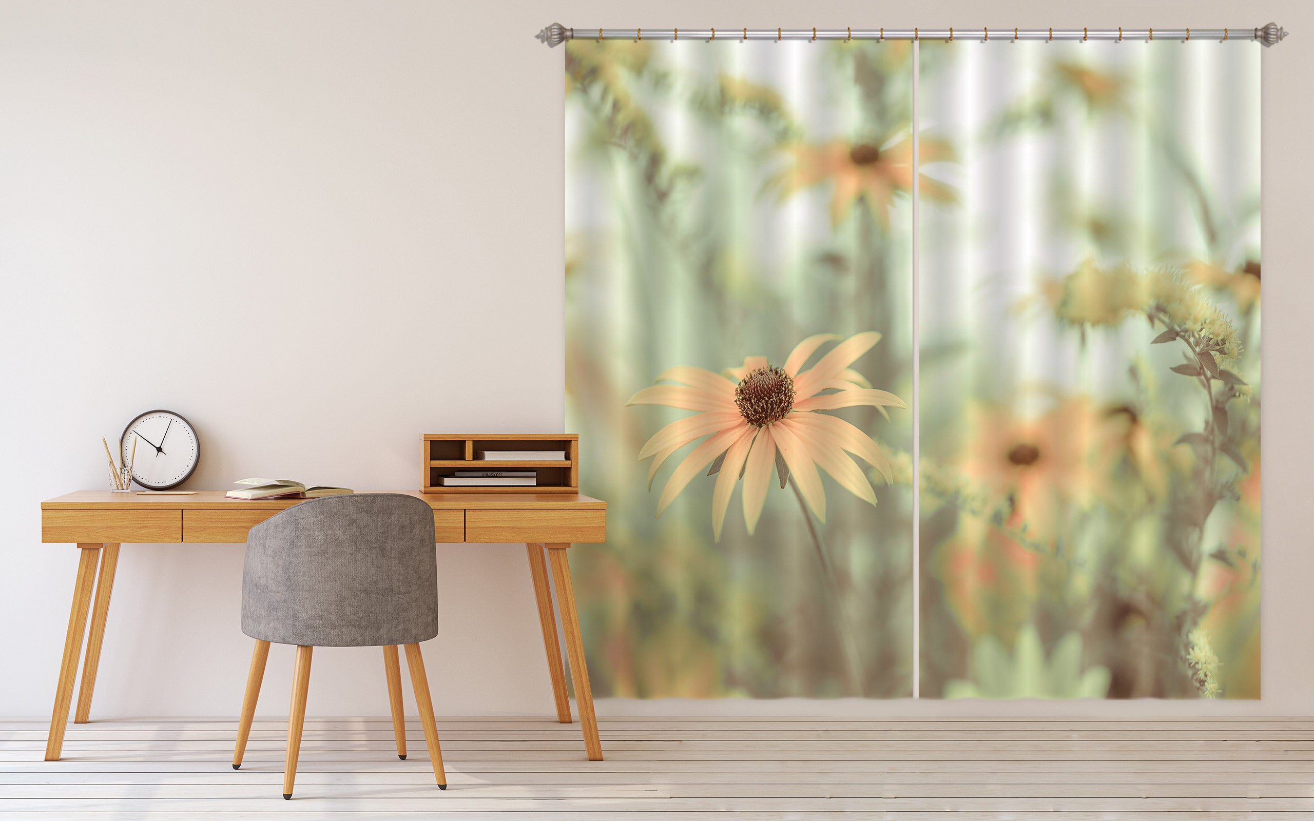 3D Orange Daisy 6514 Assaf Frank Curtain Curtains Drapes