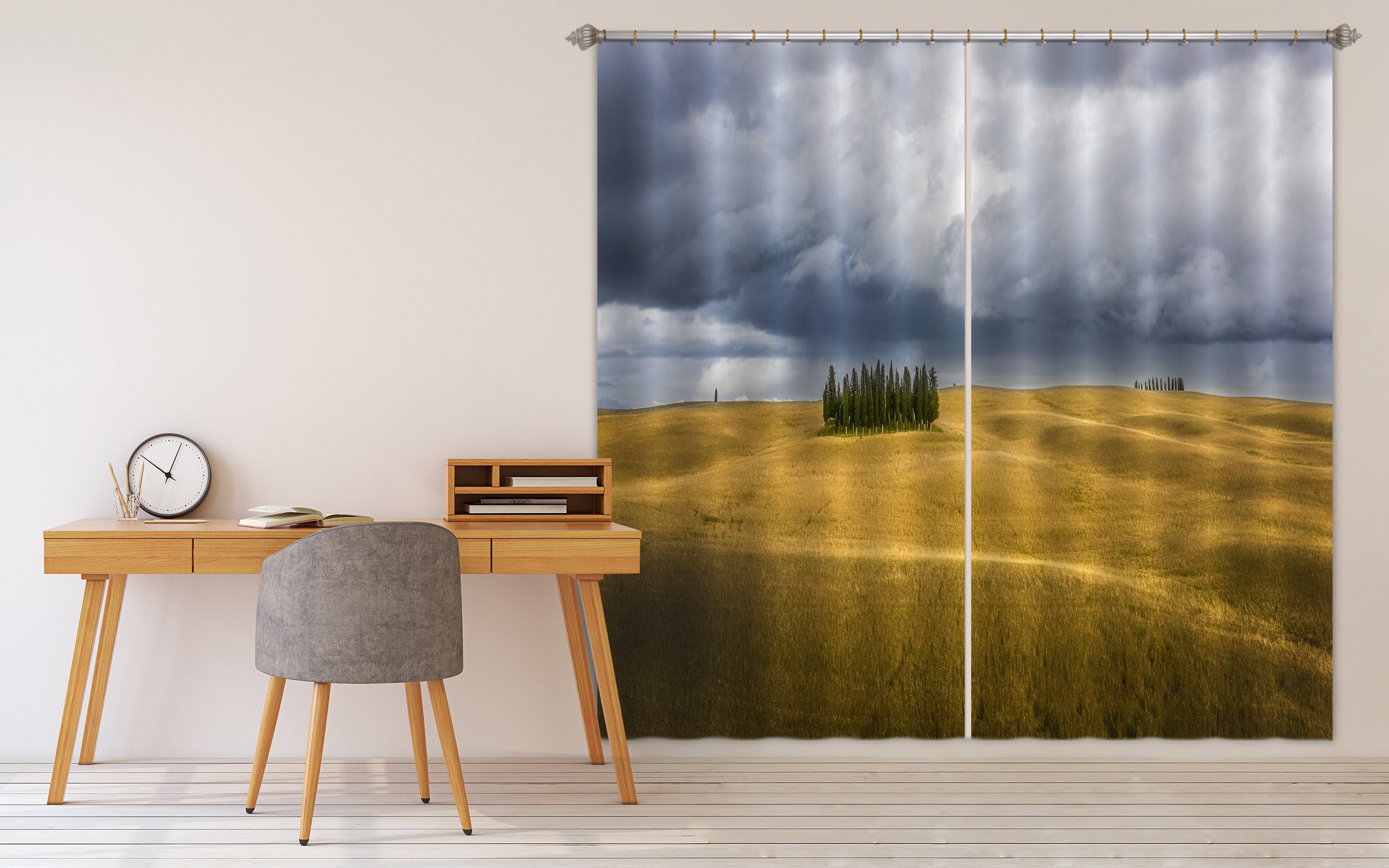 3D Yellow Steppe 136 Marco Carmassi Curtain Curtains Drapes