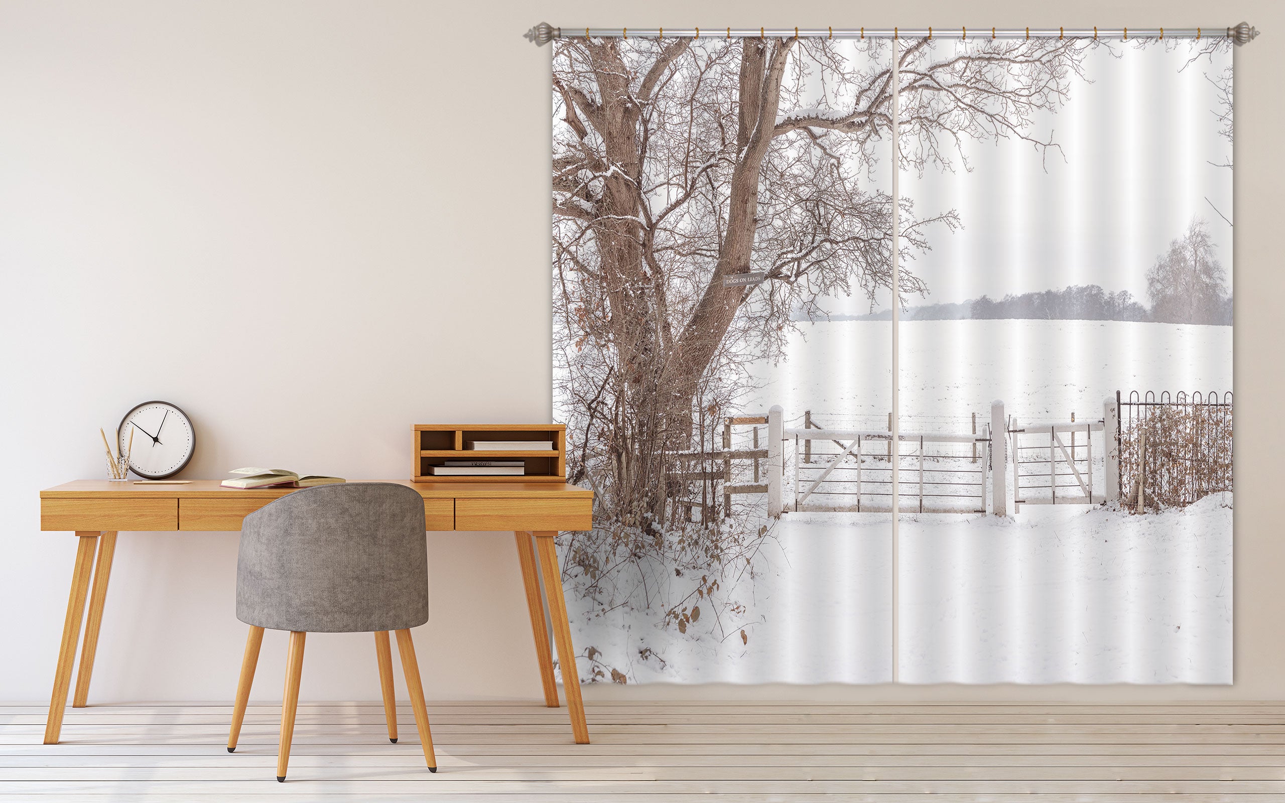 3D Snow Tree 050 Assaf Frank Curtain Curtains Drapes