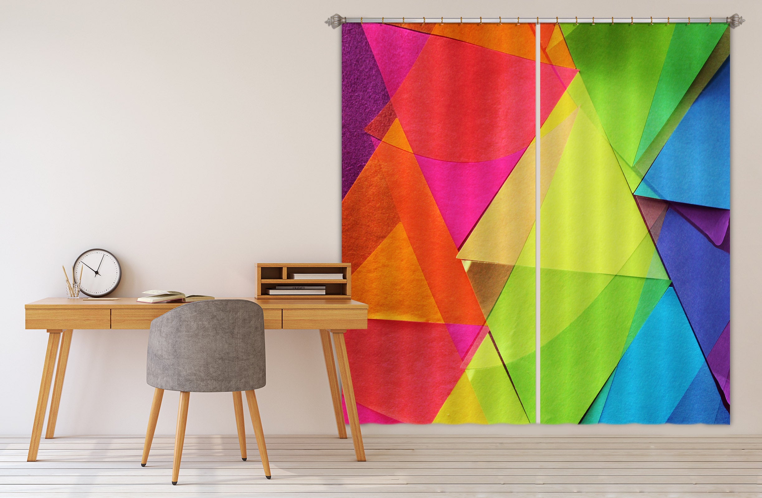 3D Colored Triangle 71061 Shandra Smith Curtain Curtains Drapes