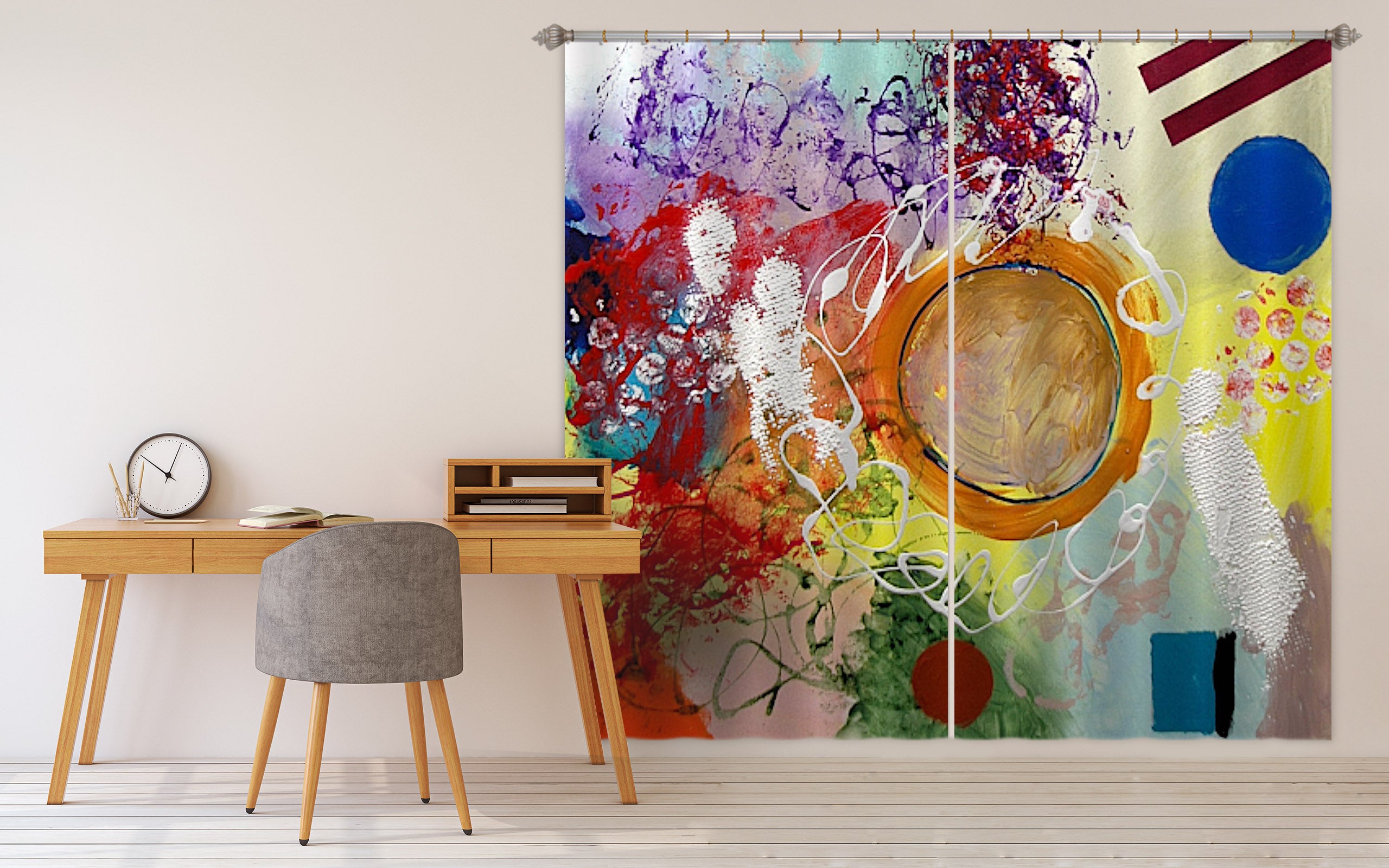 3D Color Graffiti 104 Allan P. Friedlander Curtain Curtains Drapes