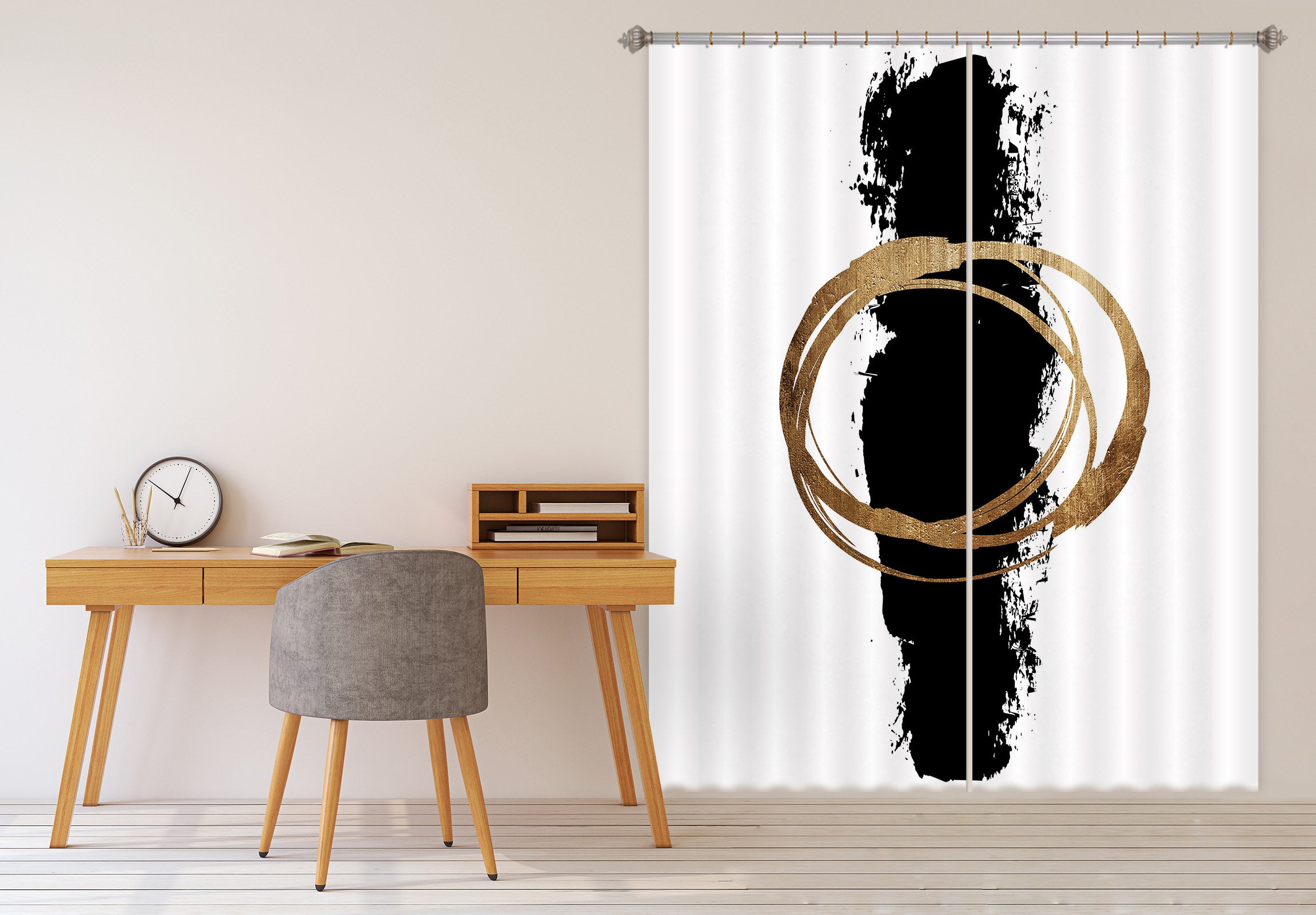 3D Circle And Line 1026 Boris Draschoff Curtain Curtains Drapes