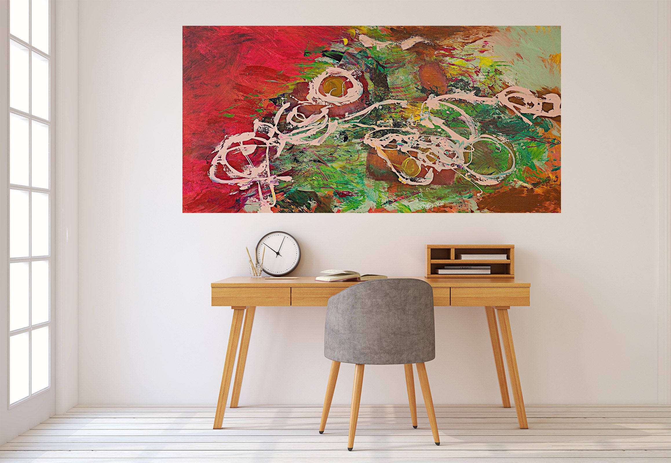 3D Painted Flowers 002 Allan P. Friedlander Wall Sticker