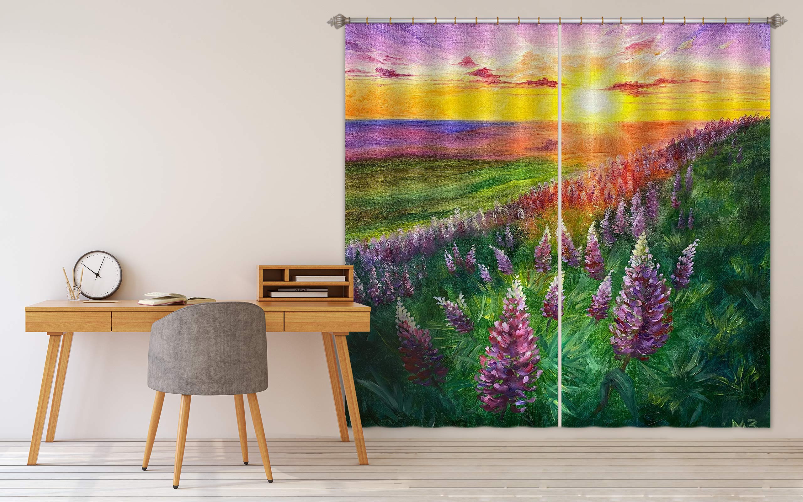 3D Meadow Flowers Sunshine 9767 Marina Zotova Curtain Curtains Drapes