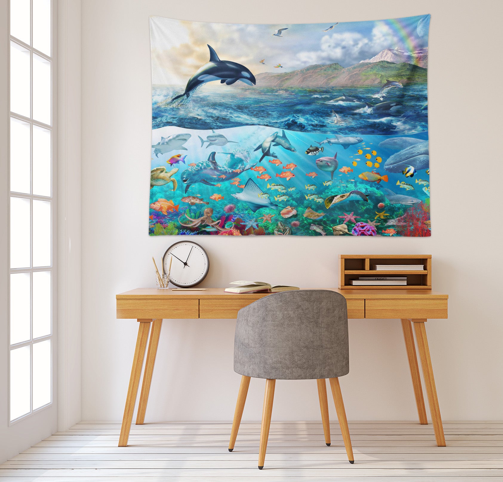 3D Undersea Fish 709 Adrian Chesterman Tapestry Hanging Cloth Hang