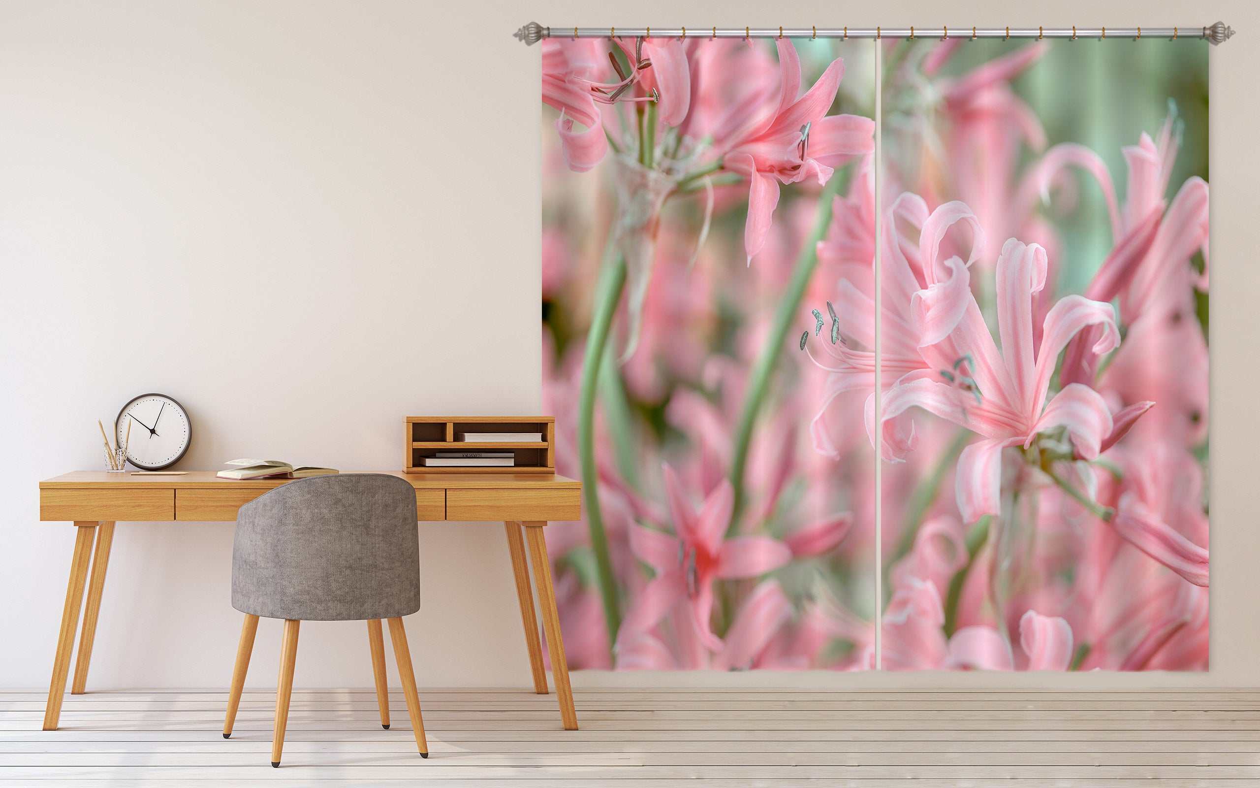 3D Bright Red Flower 6512 Assaf Frank Curtain Curtains Drapes