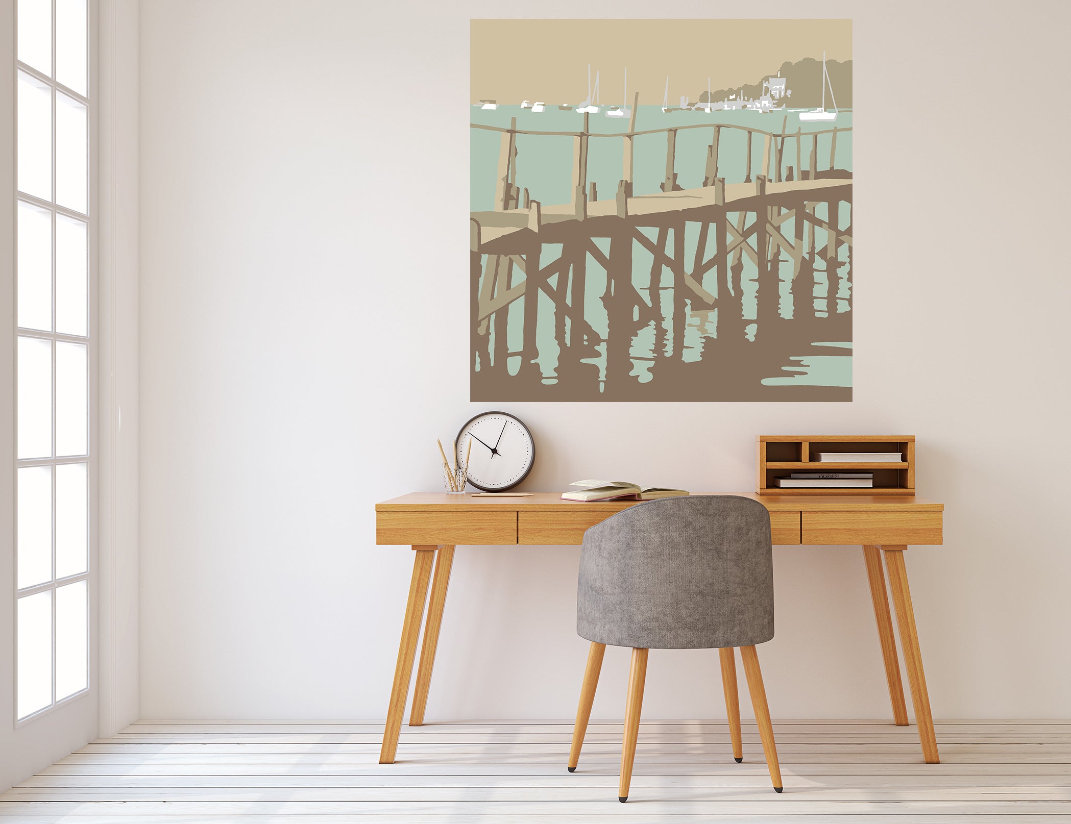 3D Sanbanks Evening Hill Pier 052 Steve Read Wall Sticker