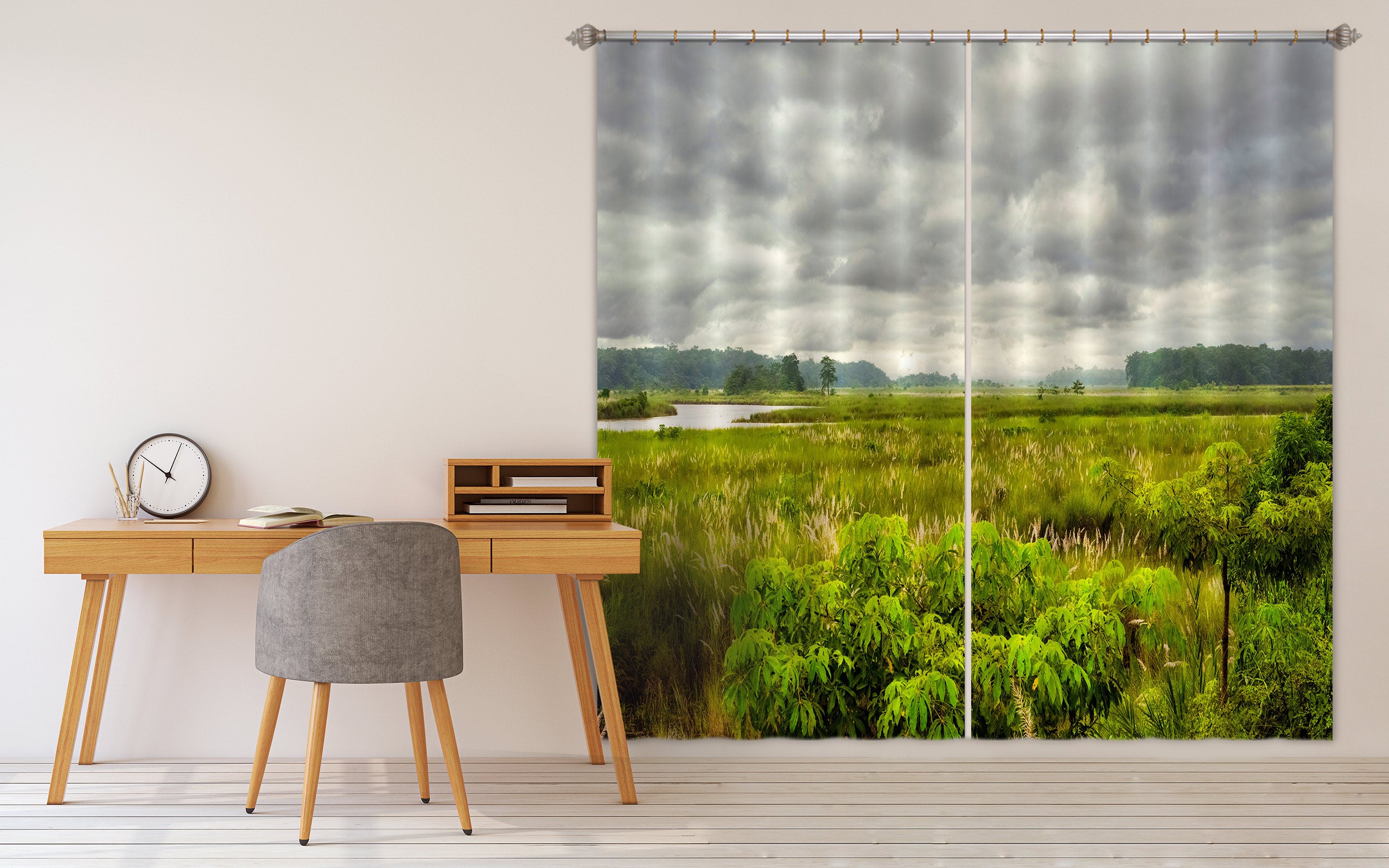 3D Green Grass 5336 Beth Sheridan Curtain Curtains Drapes