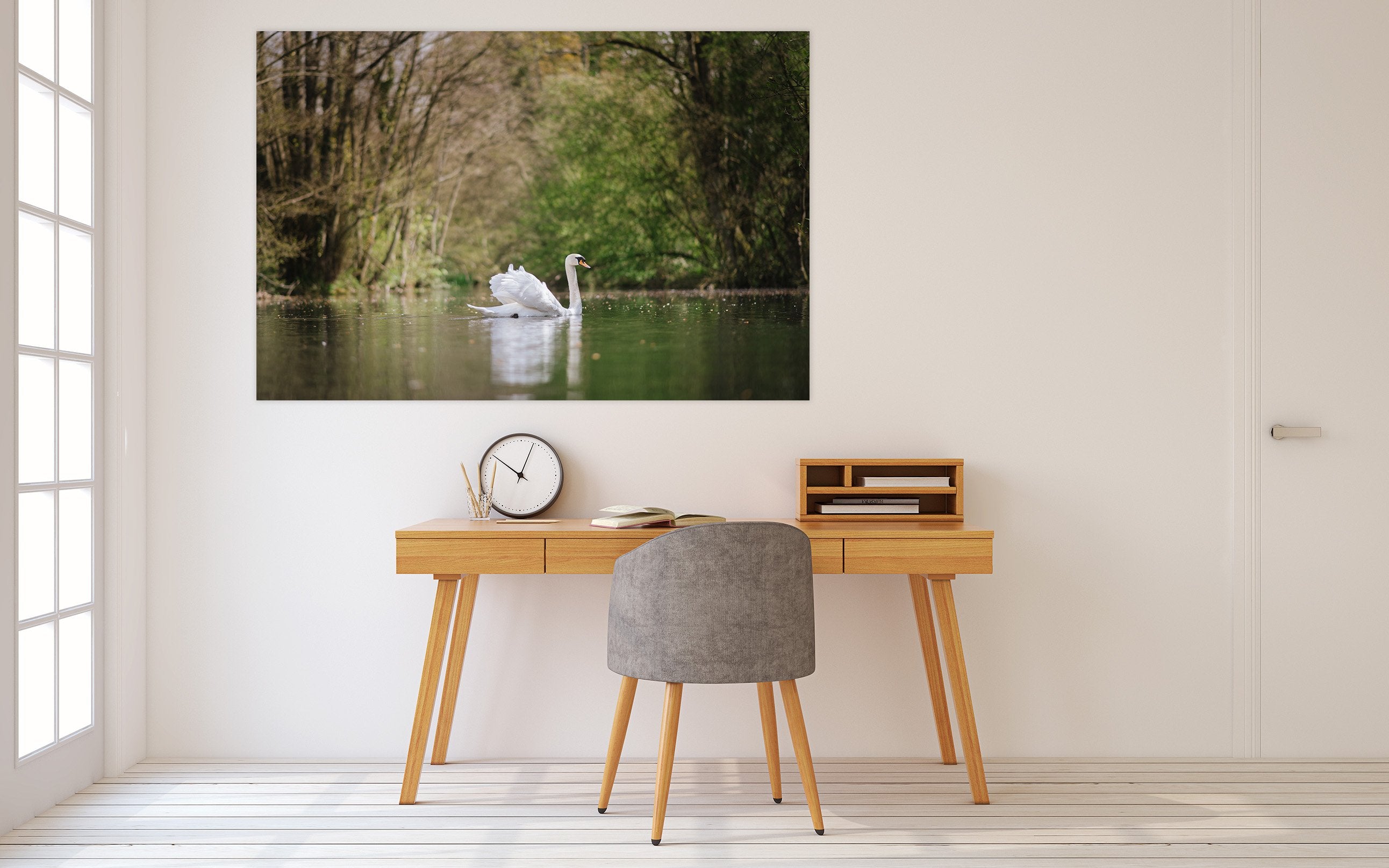 3D White Swan On A British Lake 129 Animal Wall Stickers Wallpaper AJ Wallpaper 2