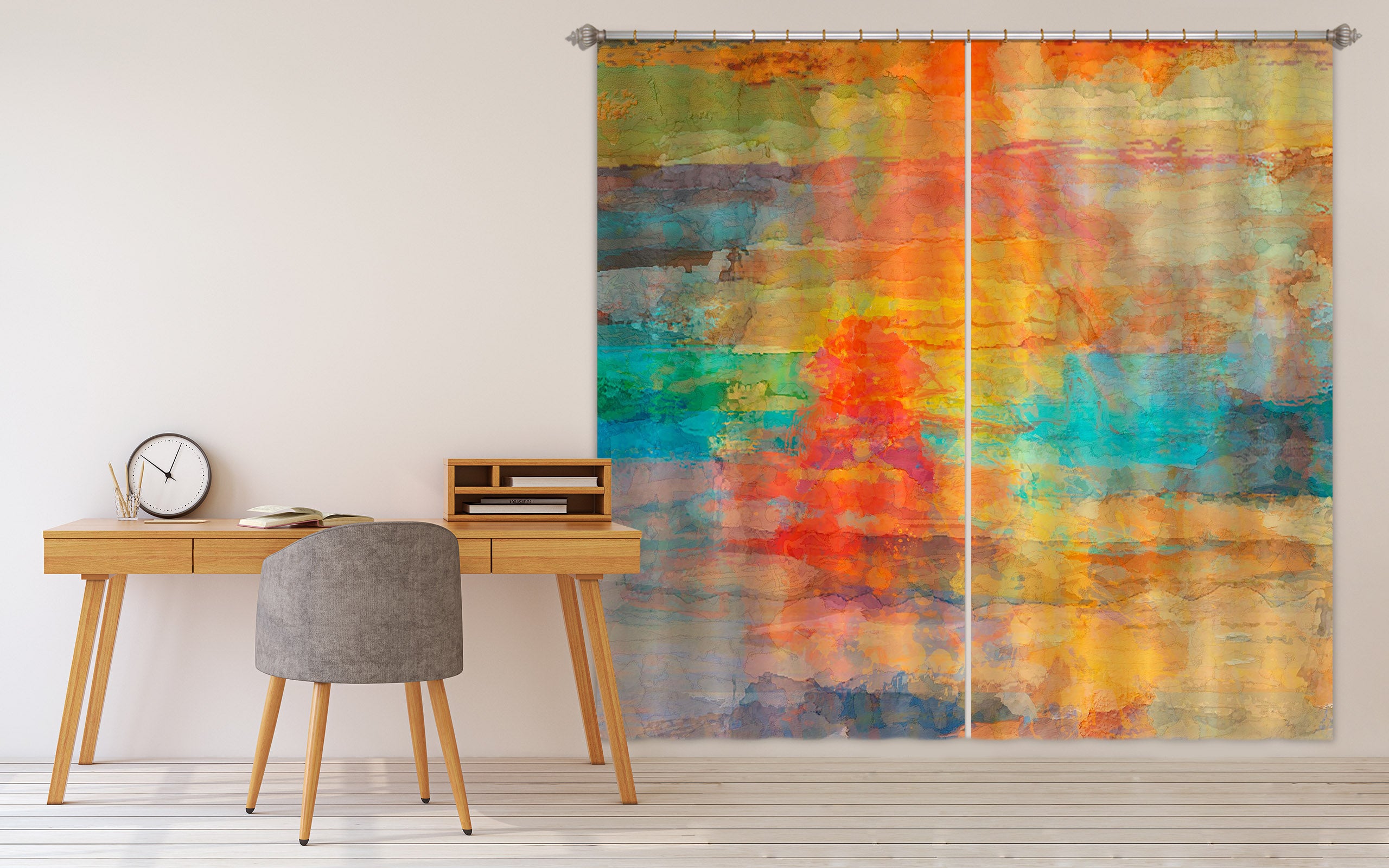 3D Beautiful Sunset 228 Michael Tienhaara Curtain Curtains Drapes