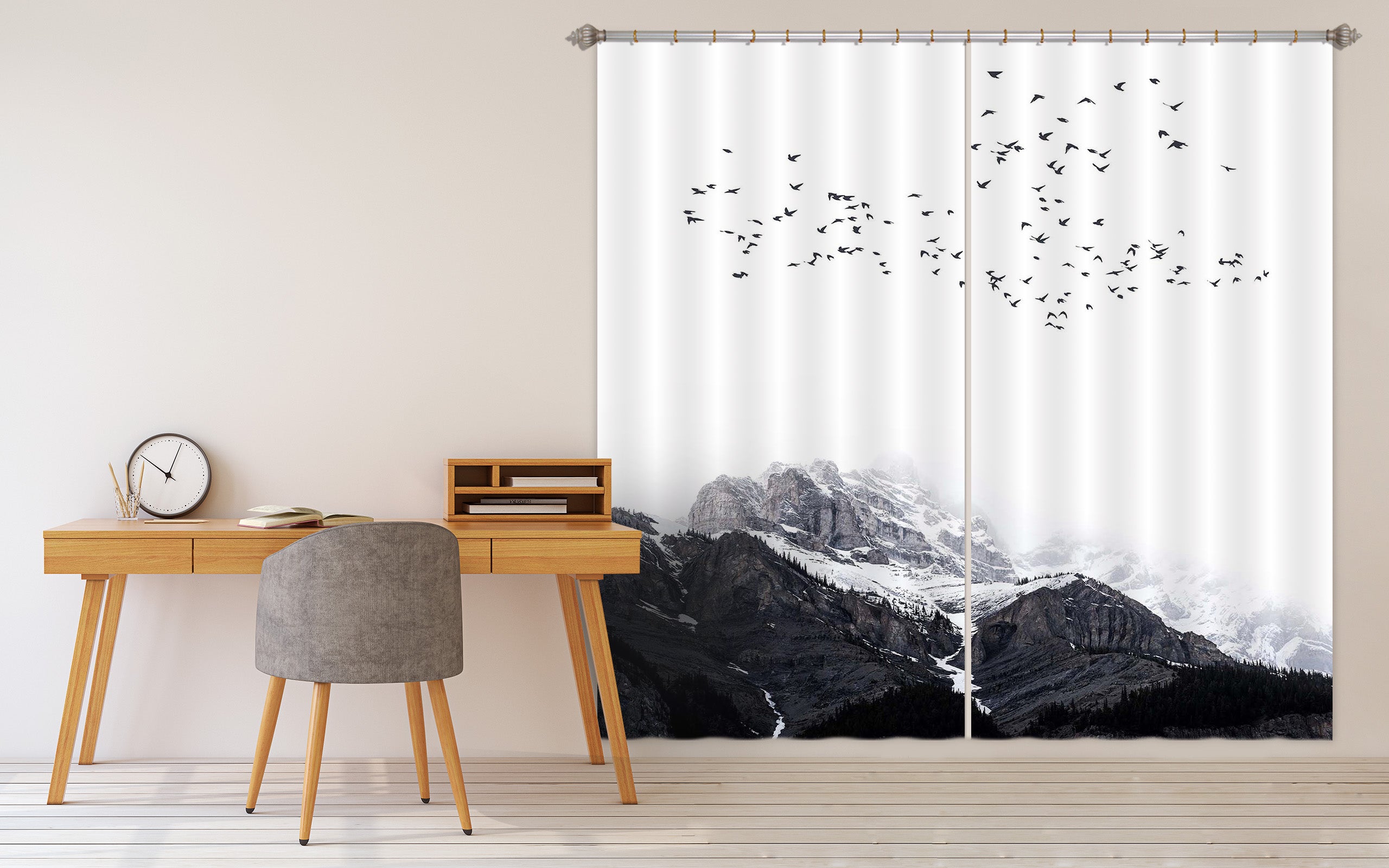 3D The Mountain 060 Boris Draschoff Curtain Curtains Drapes