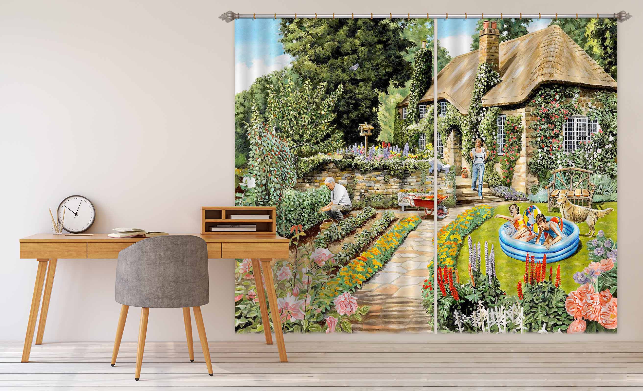 3D Summer Garden 094 Trevor Mitchell Curtain Curtains Drapes