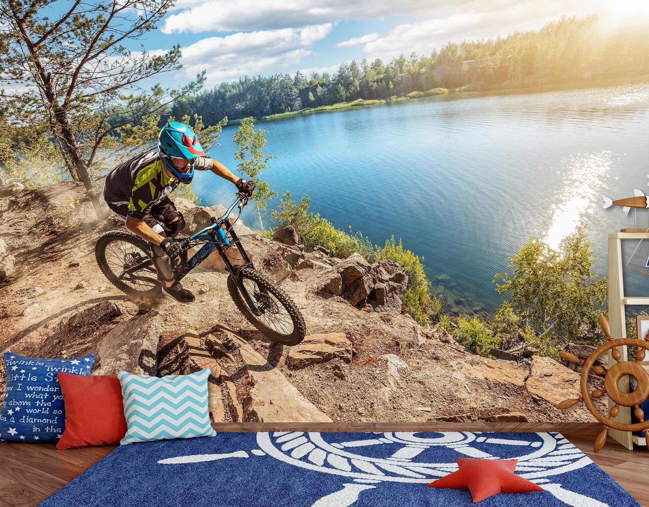 3D Lakeside Bicycle Motion 767 Wallpaper AJ Wallpaper 2