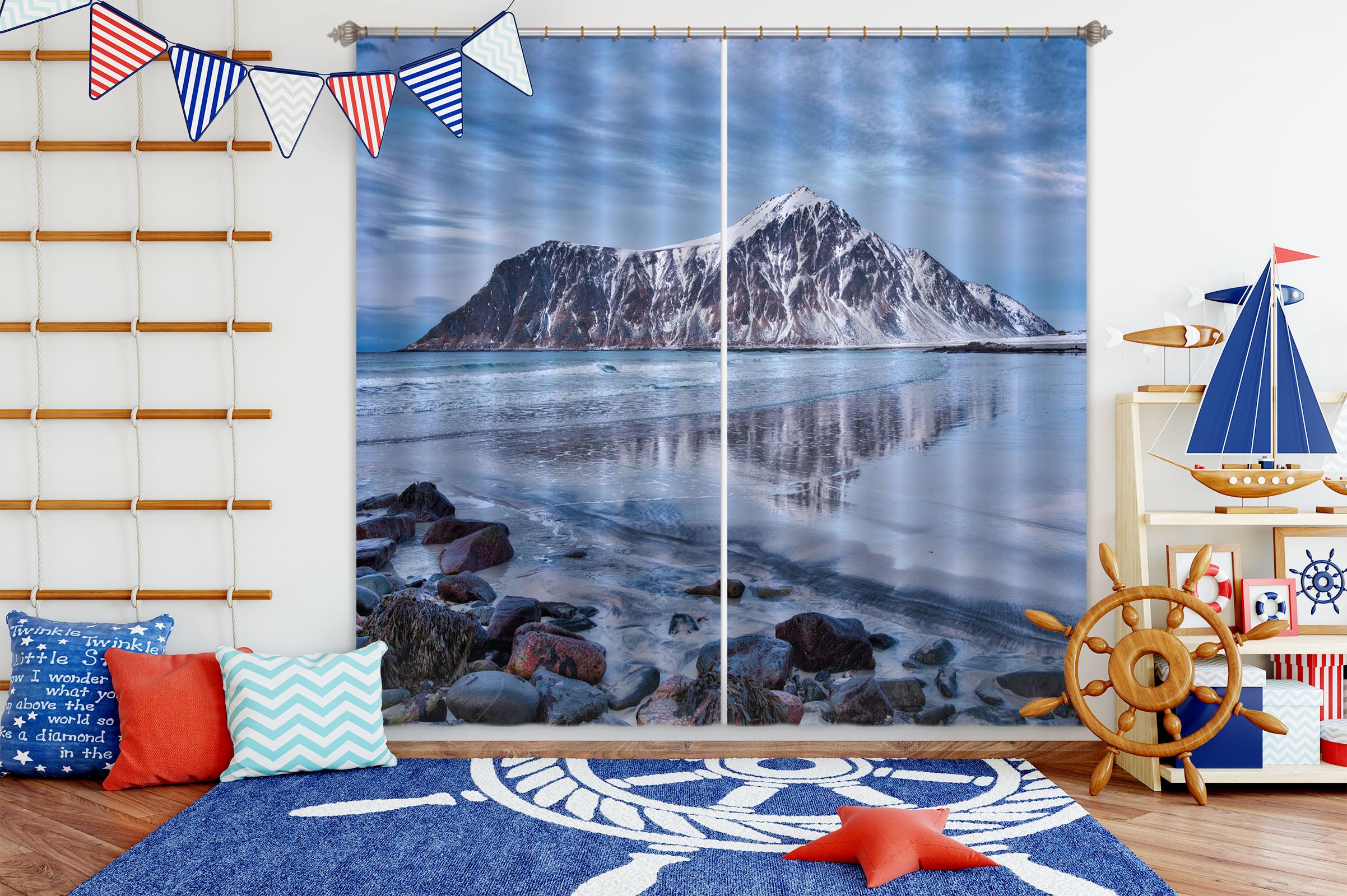 3D Snow Mountain 110 Marco Carmassi Curtain Curtains Drapes